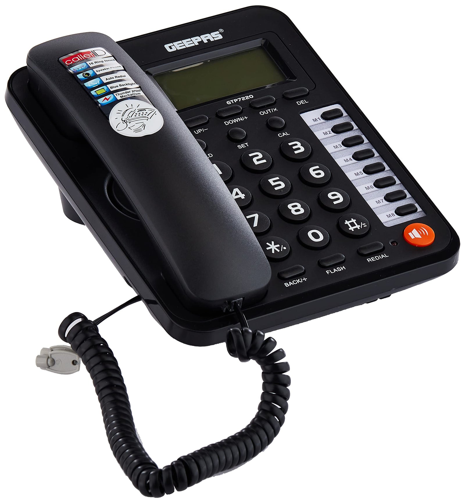 Geepas Executive Telephone with Caller ID – GTP7220 – Landline Phone