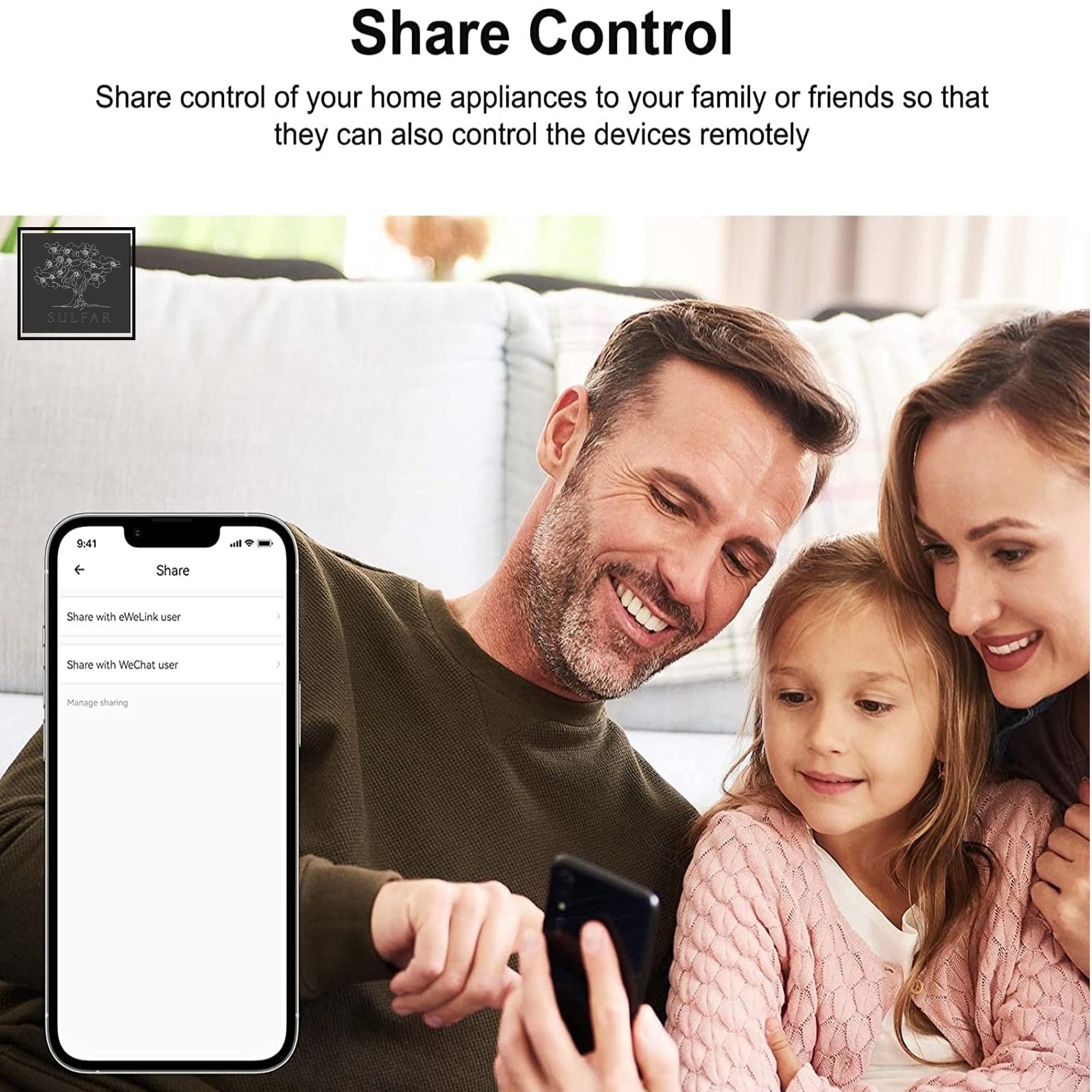 Sulfar WiFi Smart Wall Light Switch – Touch Control, No Neutral Wire, Works with Alexa & Google Home, White (1 pc)