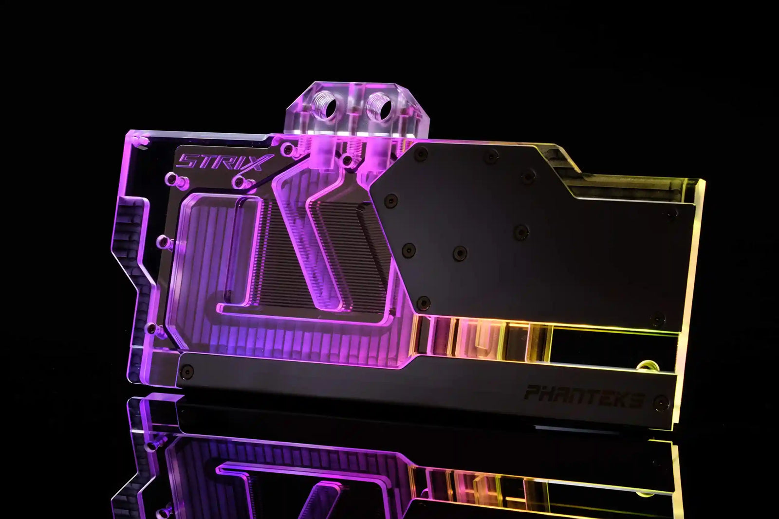 فانتيكس وحدة معالجة الرسومات الجرافيكية G2080Ti ستريكس من جلاسير G2080Ti لجهاز اسوس روج ستريكس RTX 2080/2080Ti - مطلي بالنيكل، اكريليك، RGB قابل للمعالجة، كروم عاكس (PH-GB2080TiAS_CR01)