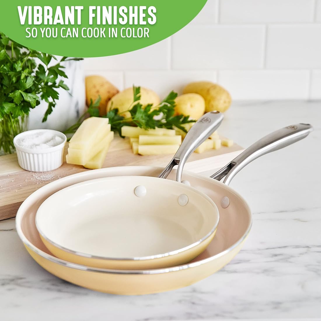 GreenPan Frying Pan Set 20/26cm Artizan 2 Piece Non-Stick PFAS-Free - Safqqa Egypt