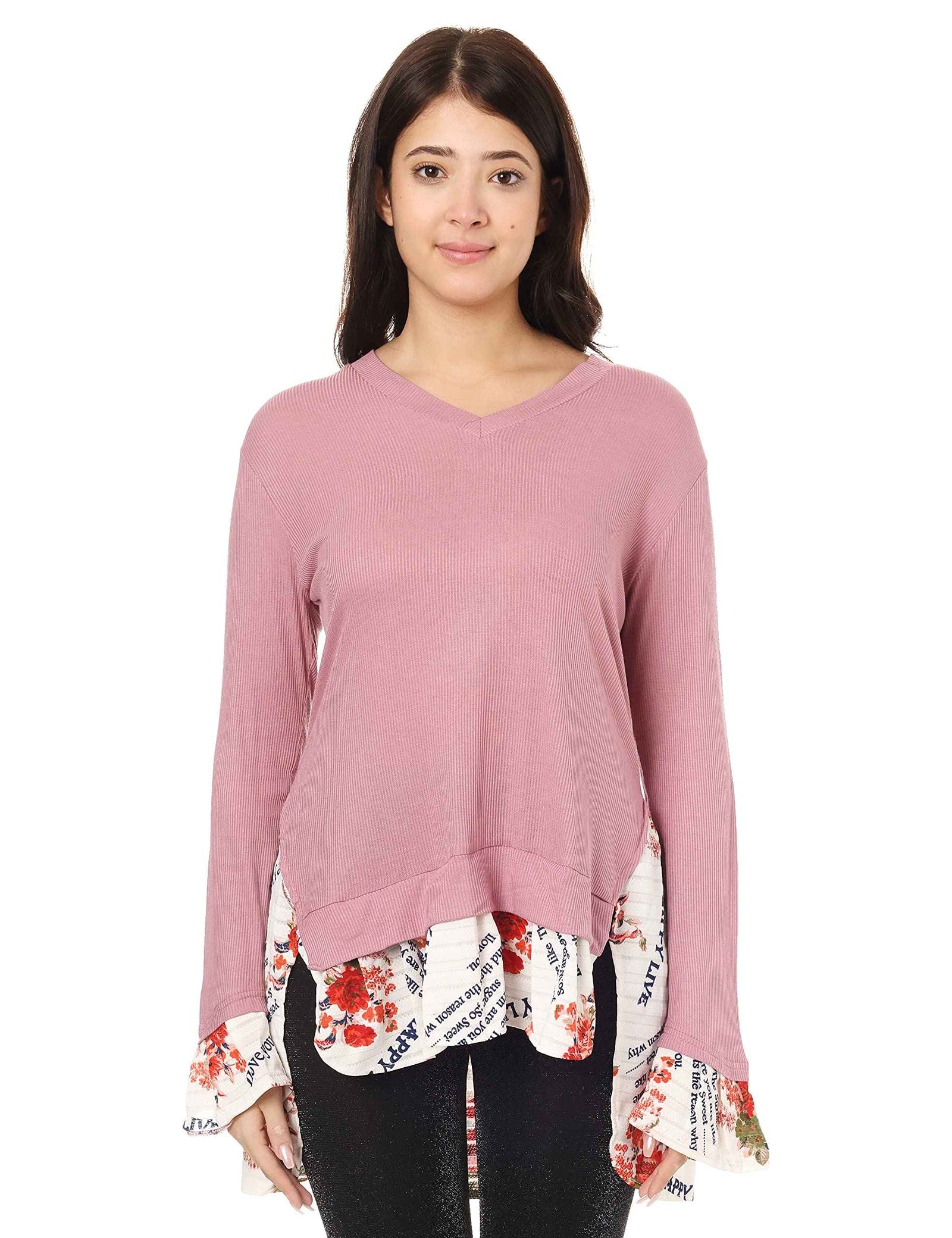 Kady Women High Low V Neck Blouses - Safqqa Egypt