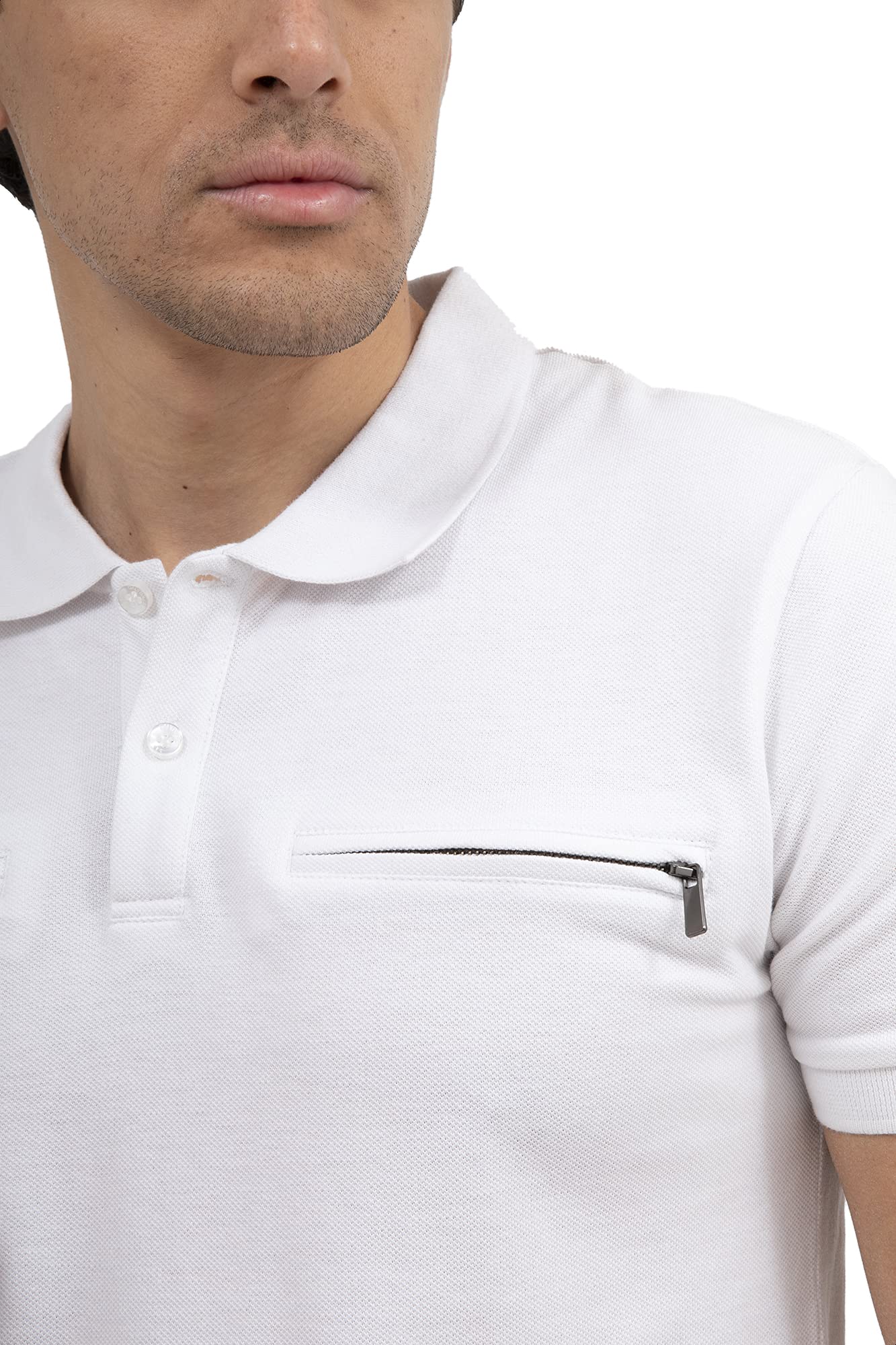 Dalydress Dare Two-Tone Contrast Chest Pocket Short Sleeves T-Shirt for Men - Safqqa Egypt