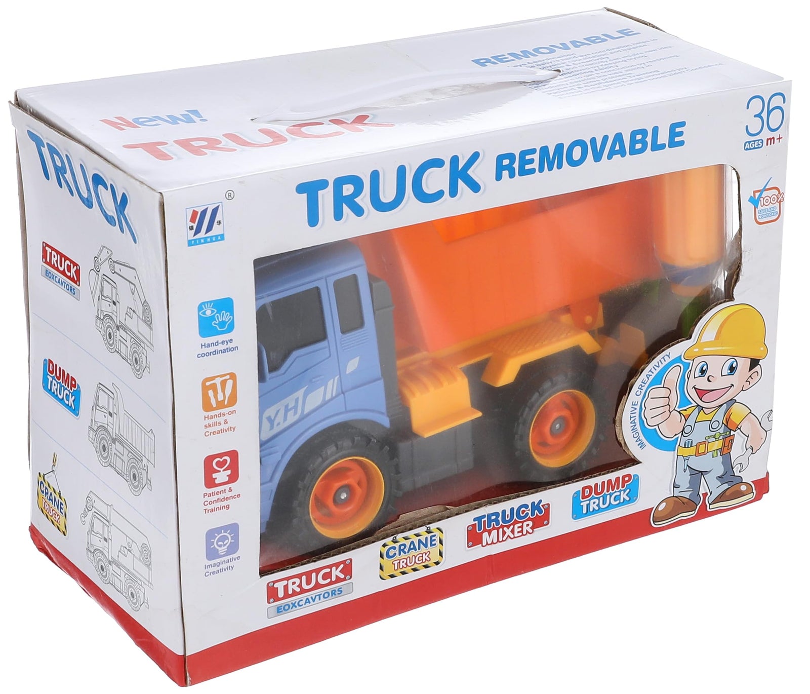 Yin Hua Crane Truck Toy boy toys, girl toys, birthday gift, Christmas gift, growth, fun, for kids.