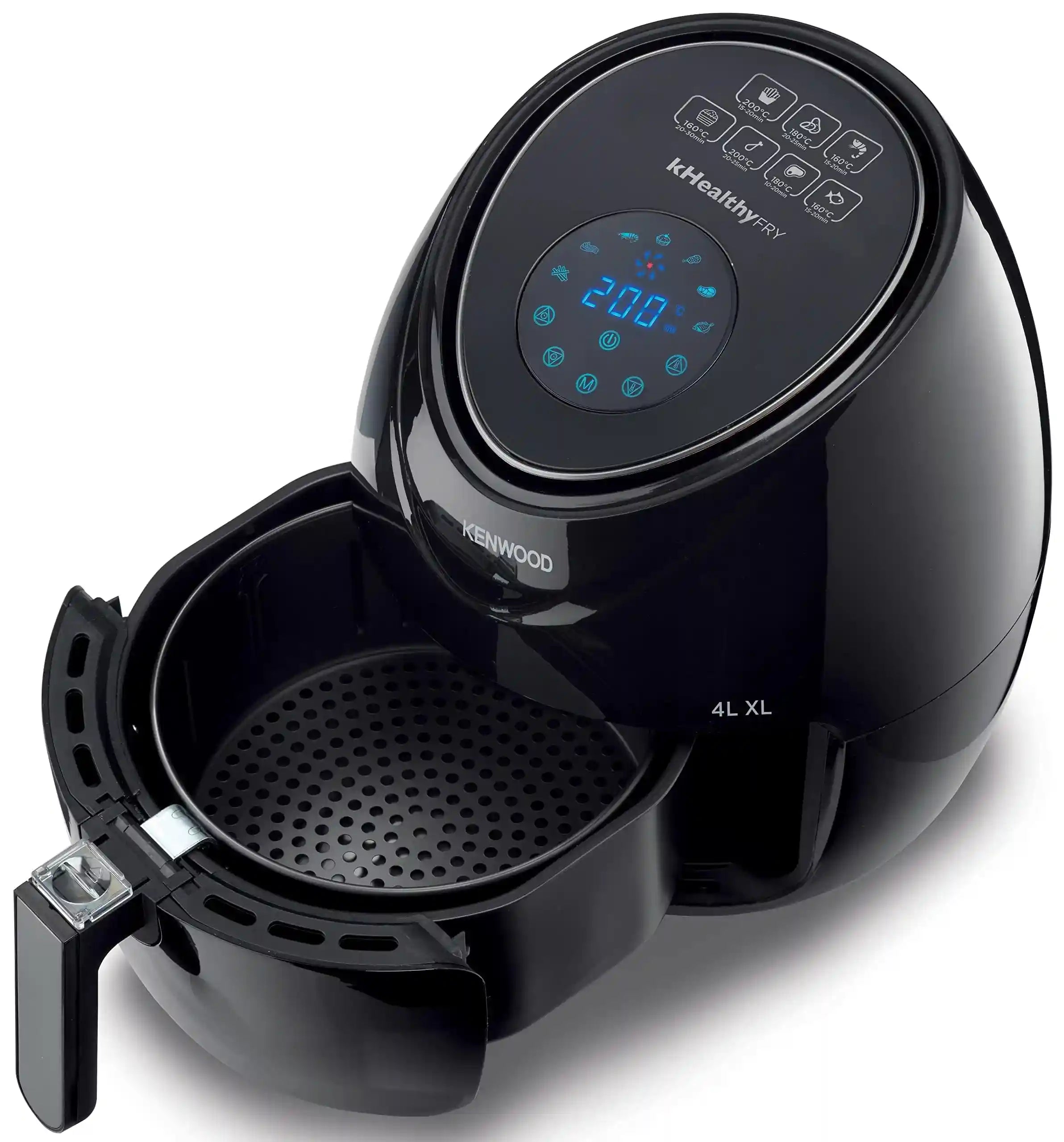 Kenwood digital air fryer xl 4.0l 1.8kg 1500w with rapid hot air circulation for frying, grilling, broiling, roasting, baking and toasting hfp31.000bk black (international warranty) - Safqqa Egypt