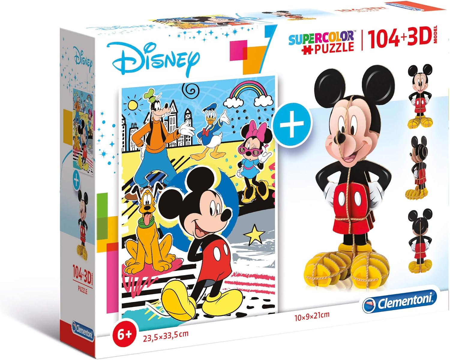 Clementoni 3D Puzzle Mickey Mouse, 104 Pieces - Multicolor (20157)