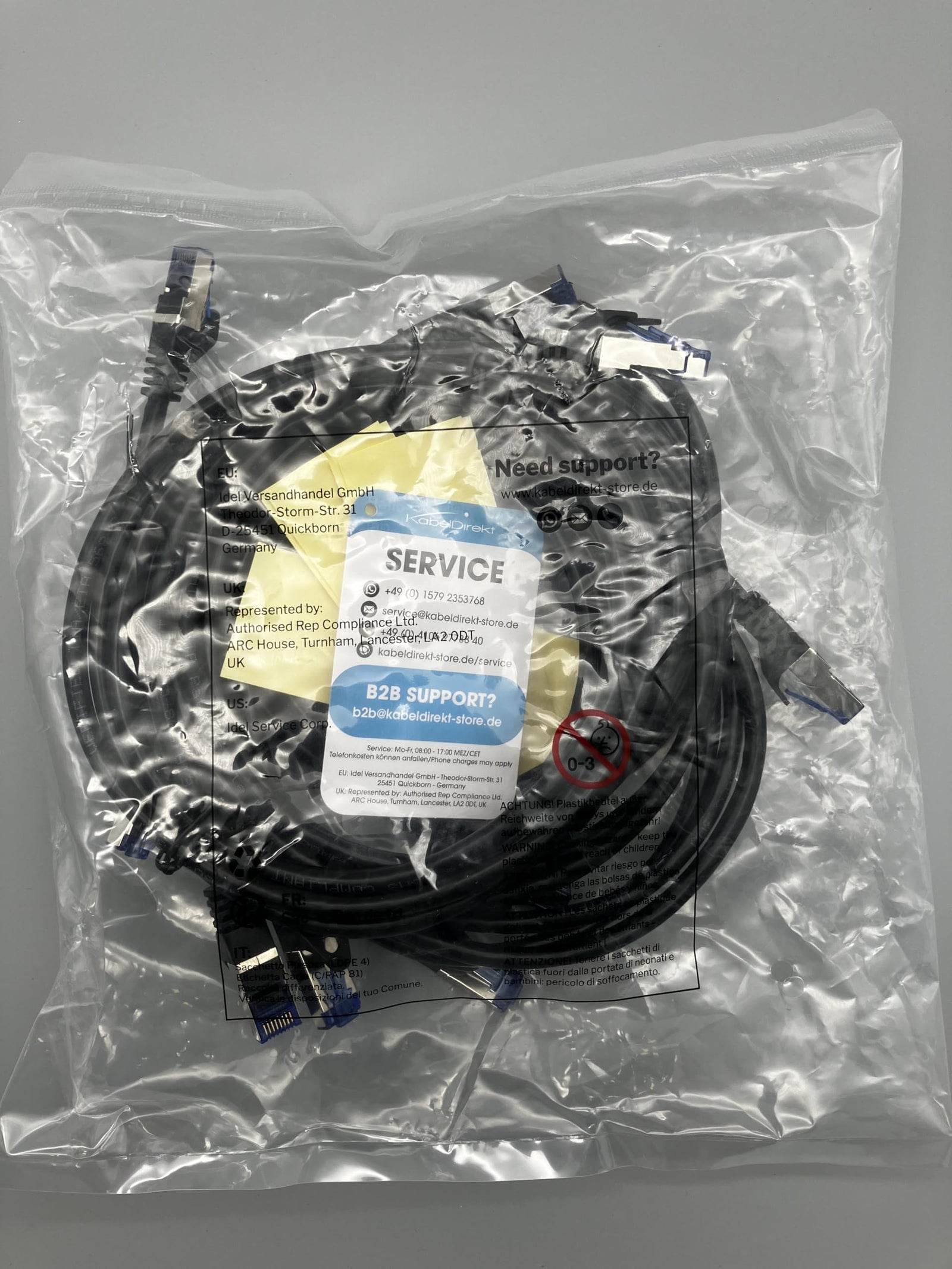KabelDirekt Network Cable – Transmits maximum fibre-optic internet speed – Ethernet & LAN Cable – 5x 0.25m – Available in 0.25-30m – Gigabit Network, Router/Modem, RJ45 (black/silver)