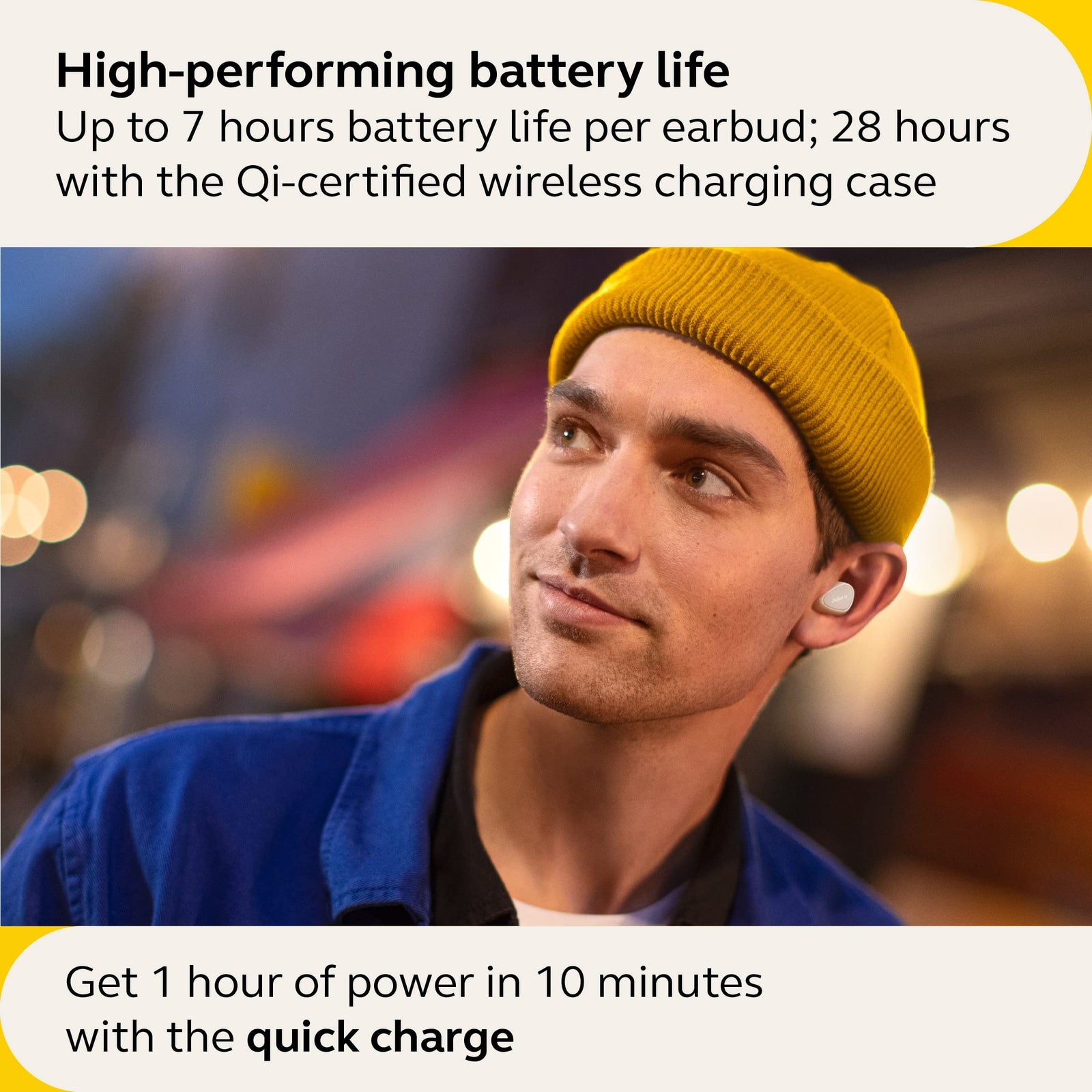 Jabra Elite 5 True Wireless In Ear Bluetooth Earbuds with Hybrid Active Noise Cancellation (ANC), 6 built-in Microphones for Clear Calls, Small Ergonomic Fit and 6 mm Speakers