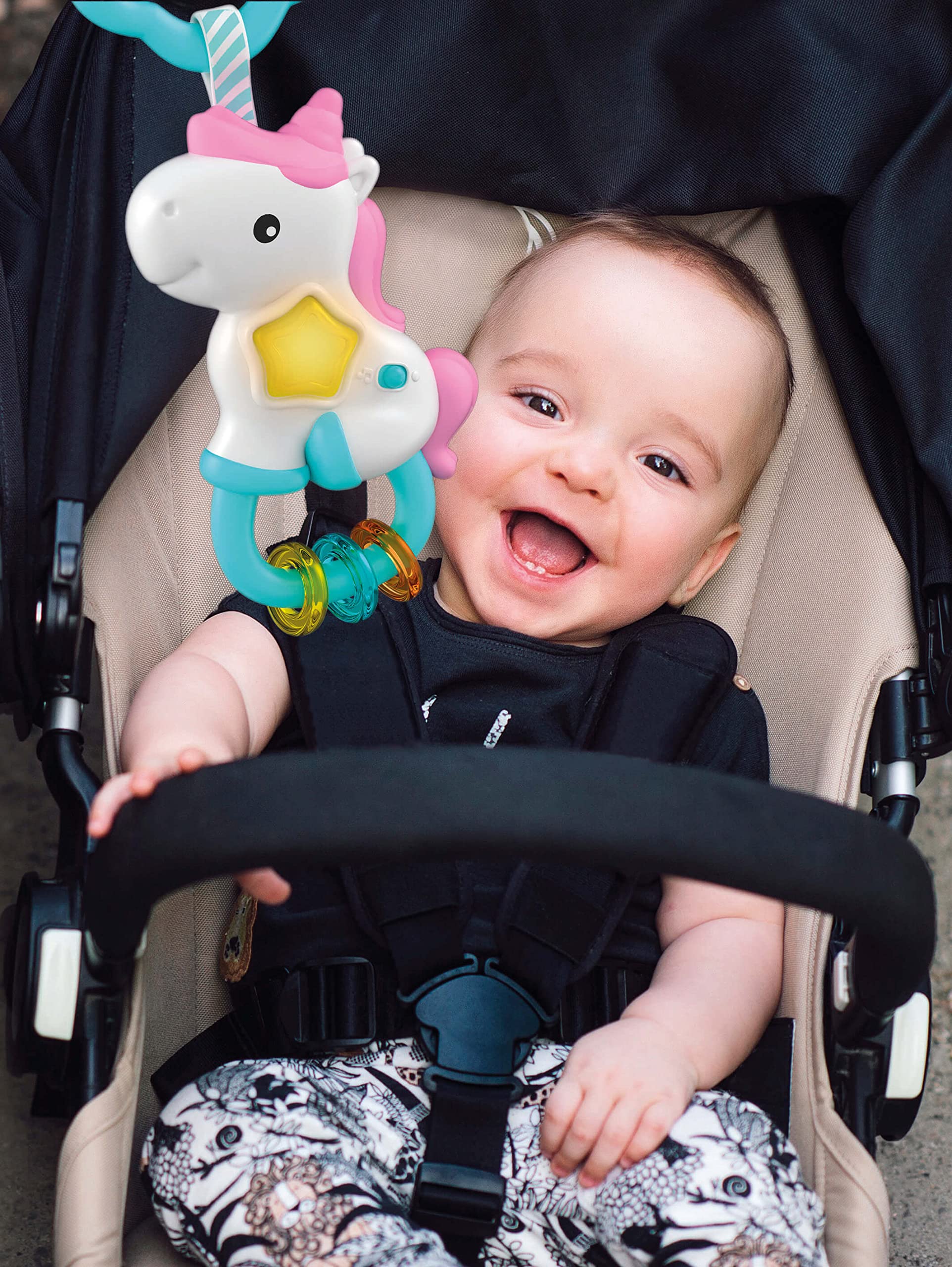 Clementoni 17333 Electronic Unicorn Rattle, Multicolored