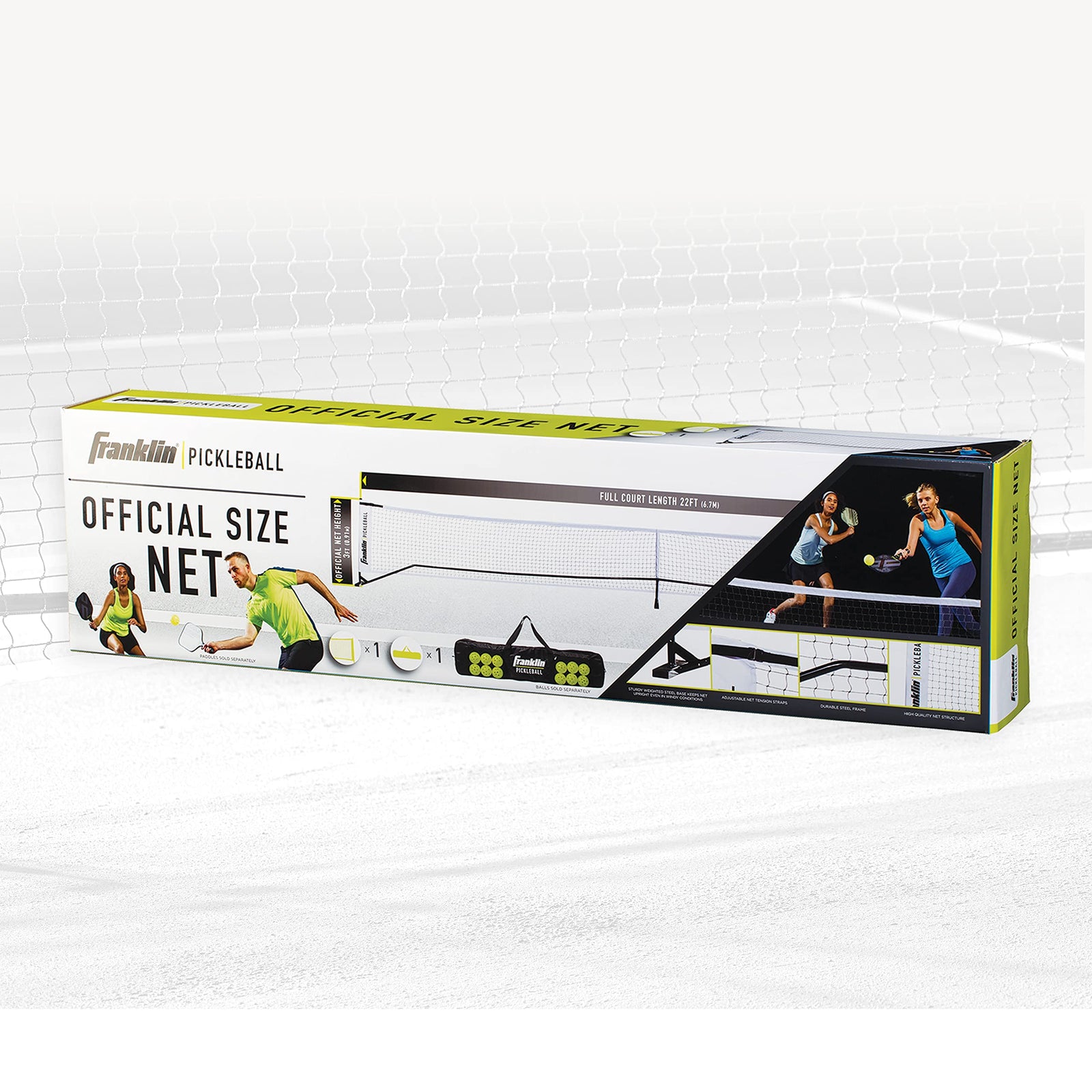 فرانكلين سبورت شبكة بيكل بول - شبكة محمولة للاستخدام الخارجي بطول 22 قدم مع حقيبة سفر