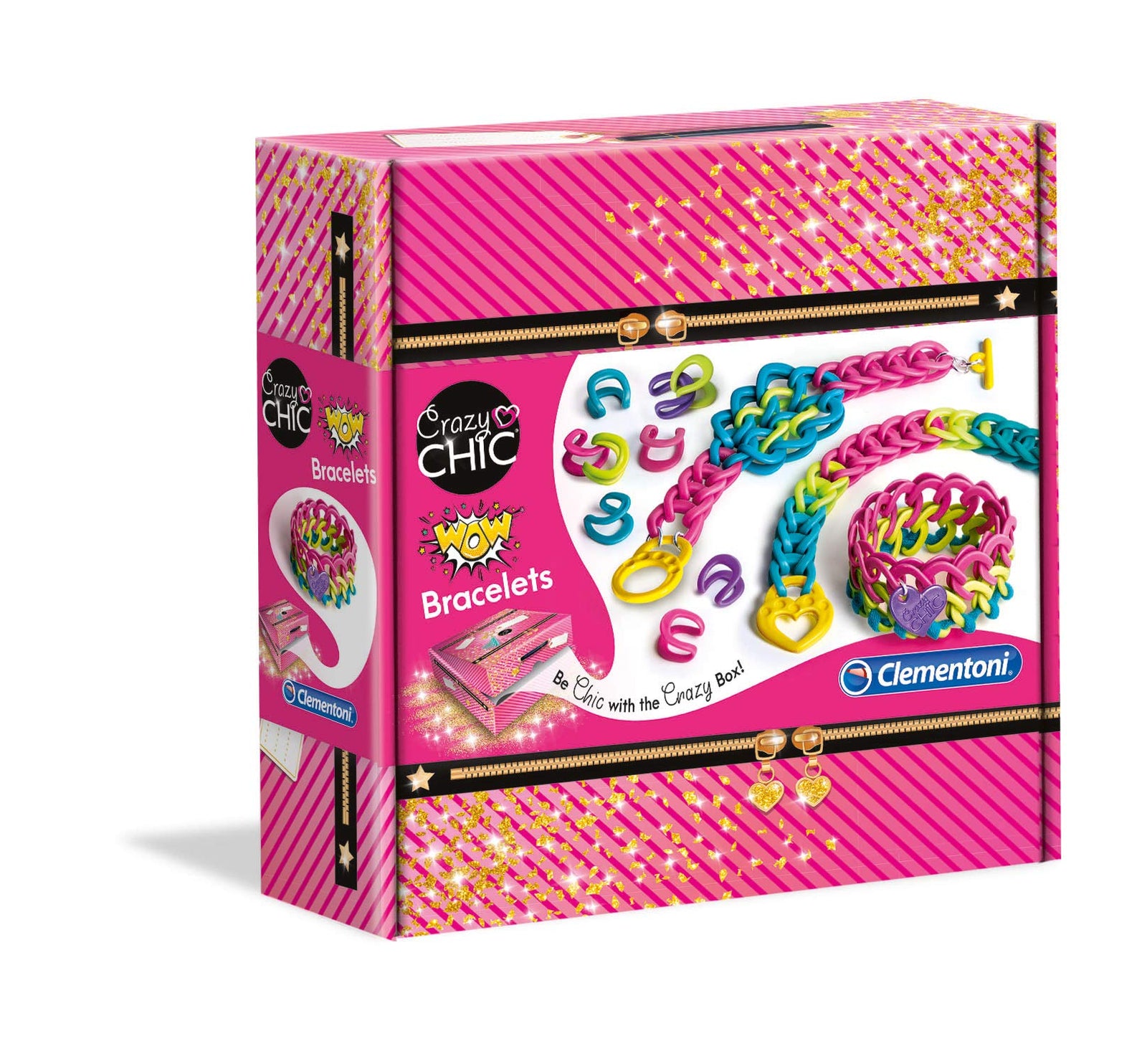 Clementoni 18585, crazy chic wow bracelets jewellery kit for children, ages 7 years plus