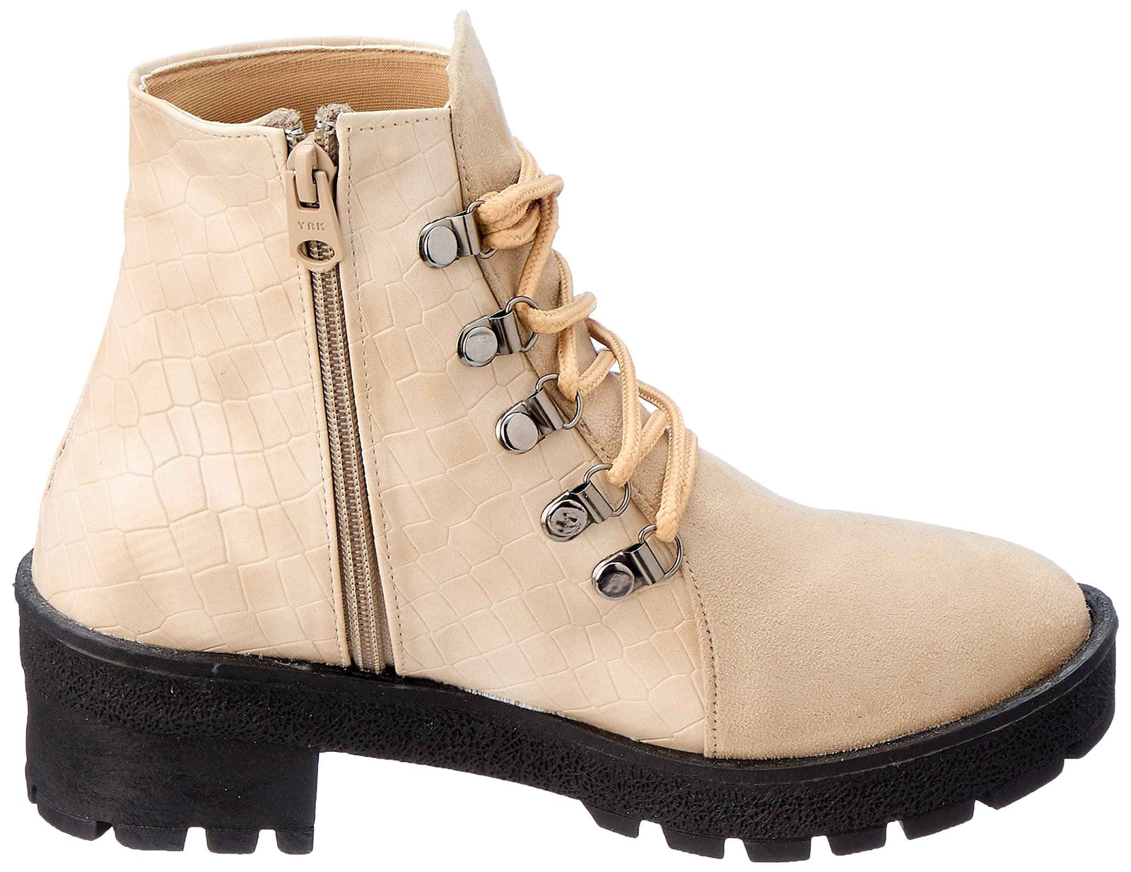 ELBARAEM Boot -rubber sole -beige croco print - 37 EU - Safqqa Egypt