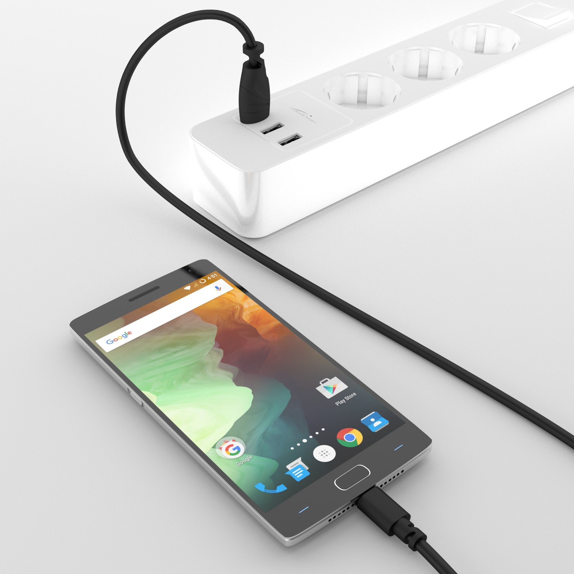 كابل دايركت– كابل USB منتهي الصغر – 3x 1.5 م (كابل شحن USB 2.0، وكابل بيانات، اسود) – توب سيريس، لحاسوب شخصي