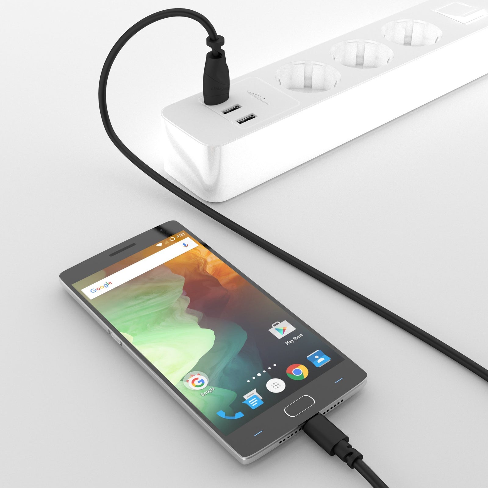 كابل دايركت– كابل USB منتهي الصغر – 3x 1.5 م (كابل شحن USB 2.0، وكابل بيانات، اسود) – توب سيريس، لحاسوب شخصي