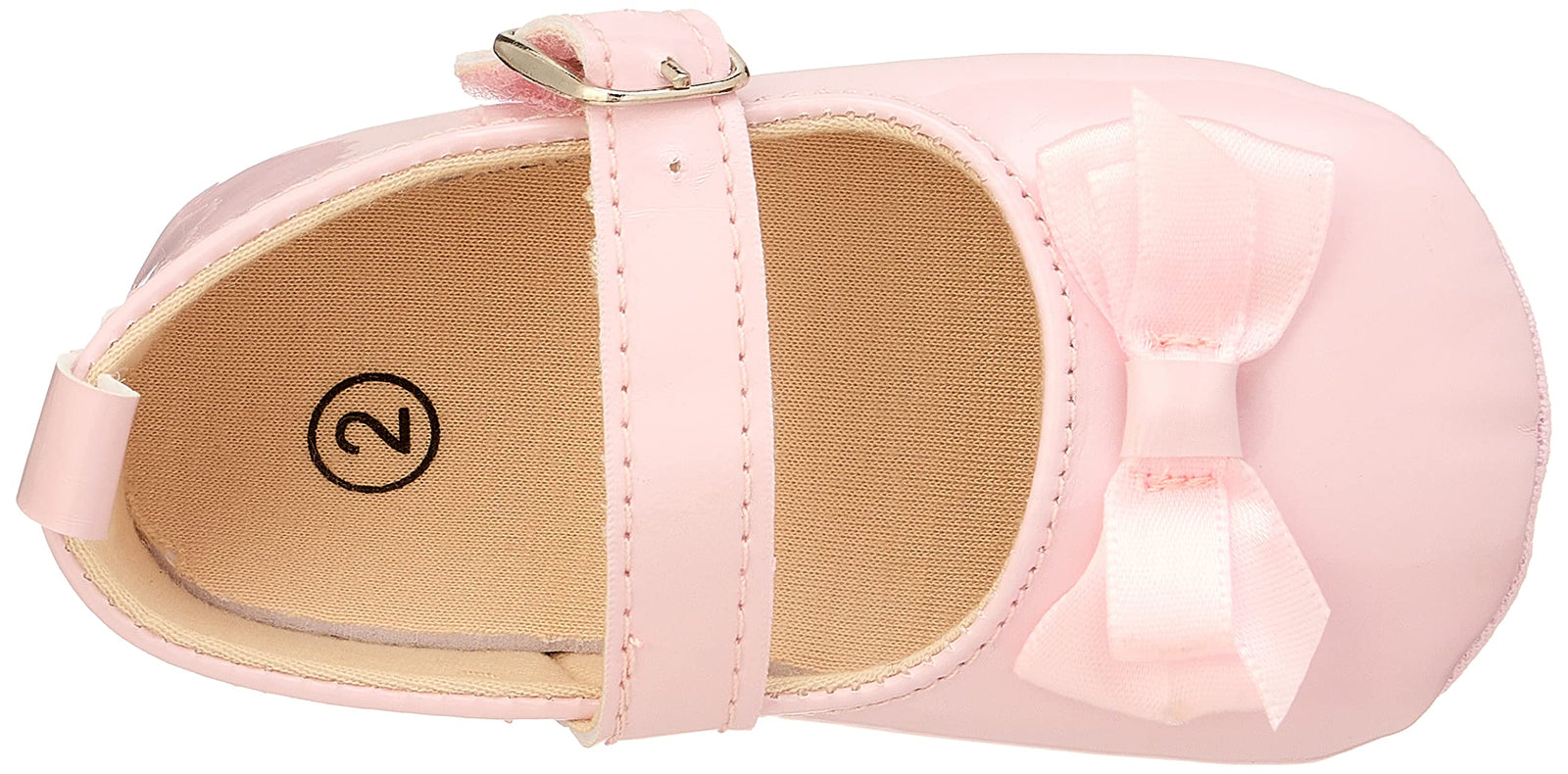 Mix & Max Girls' Adjustable Strap Shoes with Front Bow & Buckle