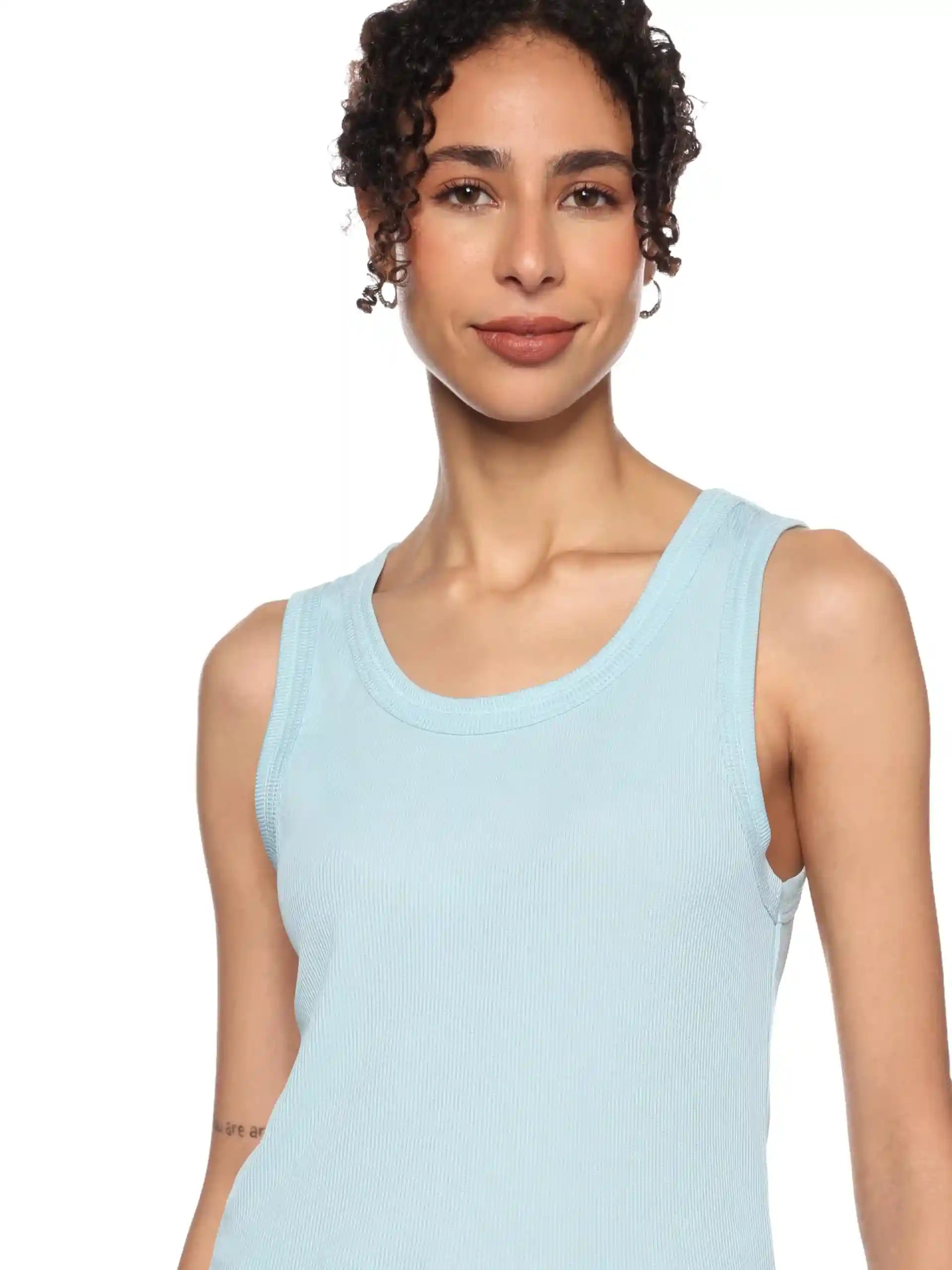 Solid Cami Top with Round Neck - Safqqa Egypt