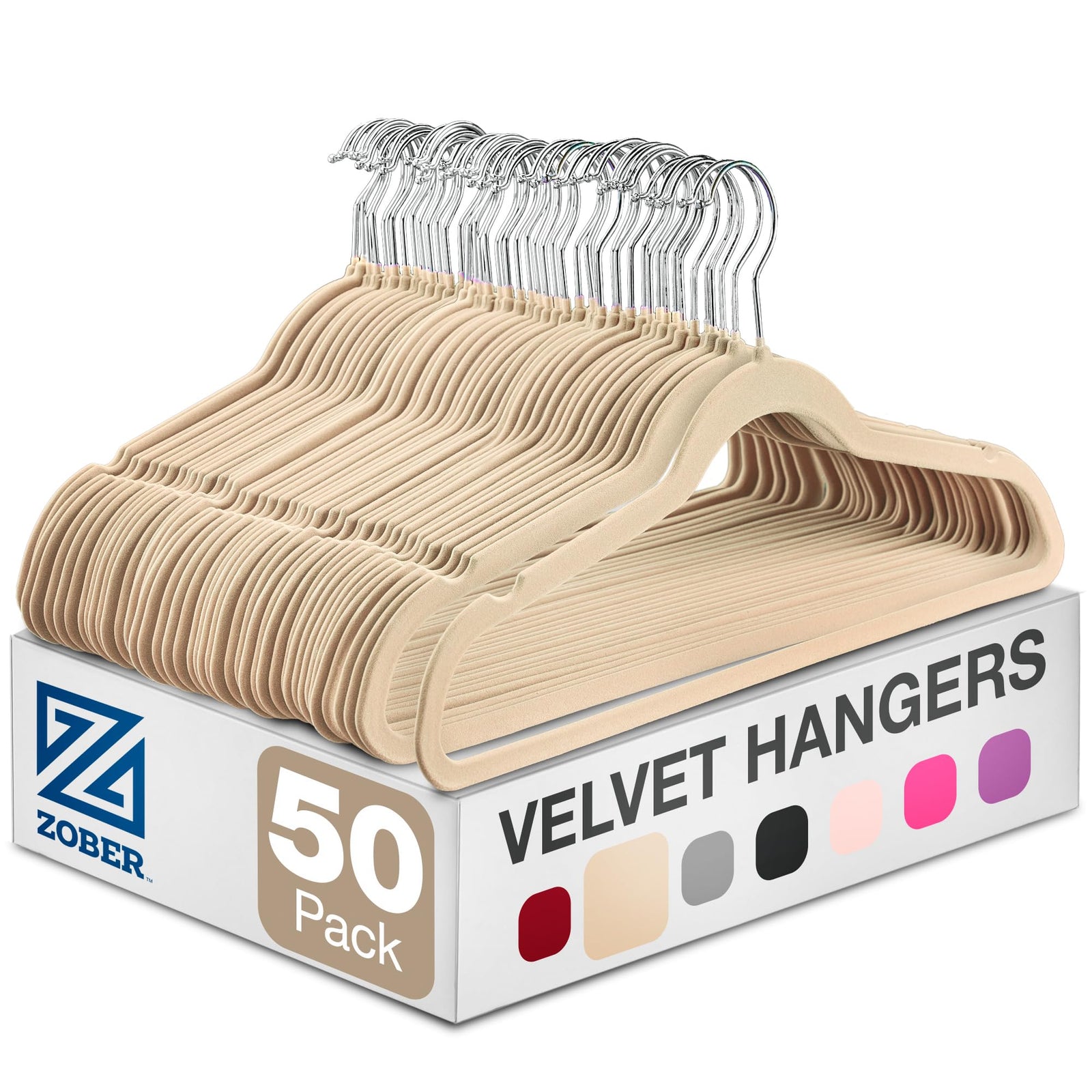 Zober Velvet Hangers 50 Pack – Coats, Pants & Dress Clothes
