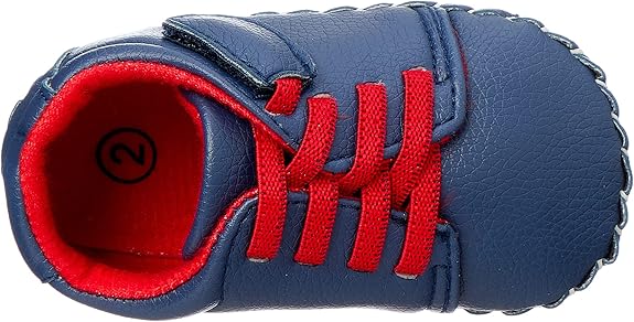 Mix & Max Boys’ Faux Leather Low-Top Lace-Up Shoes with Contrast Stitching