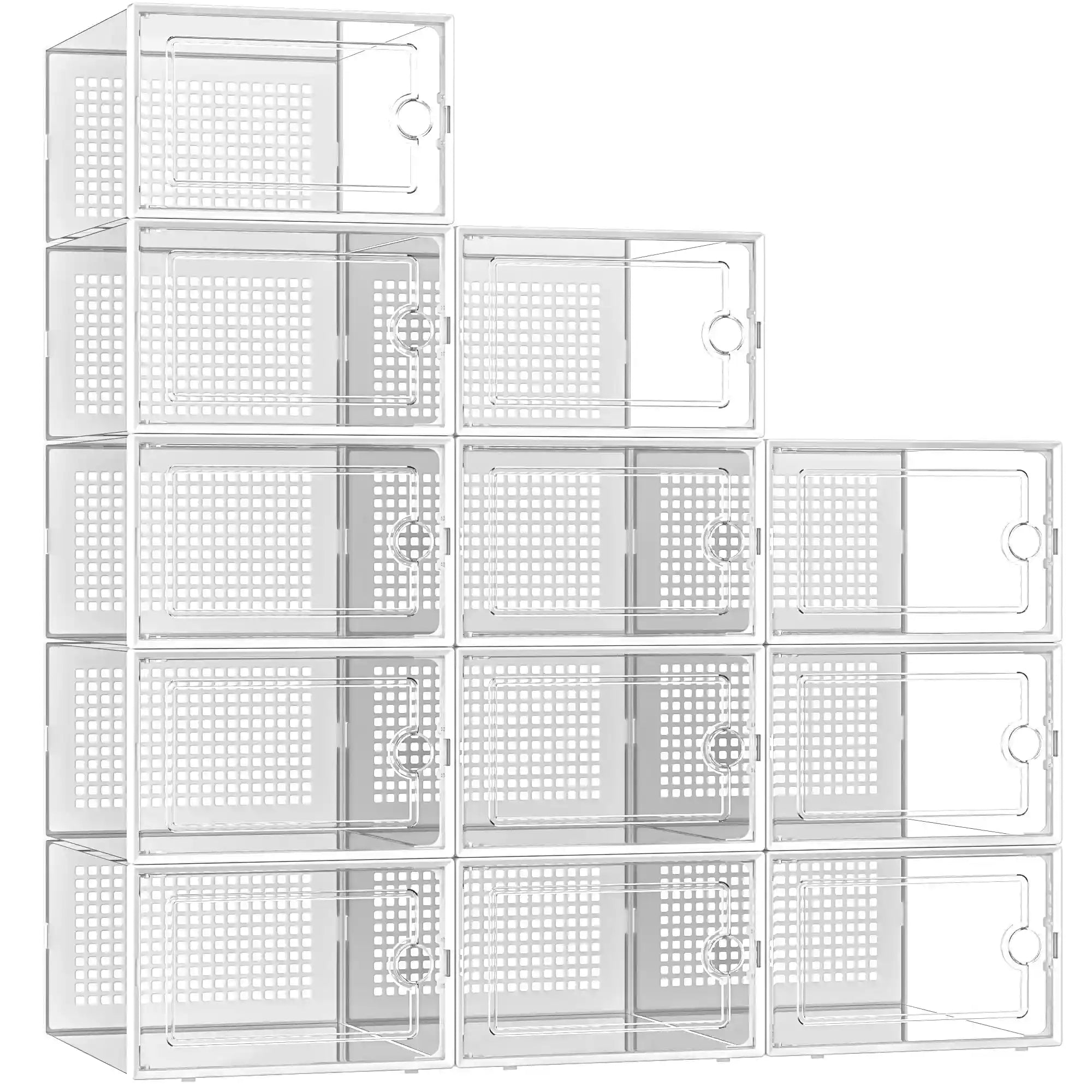 Kuject X-Large Shoe Storage Boxes – Clear Plastic, 12 Pack - Safqqa