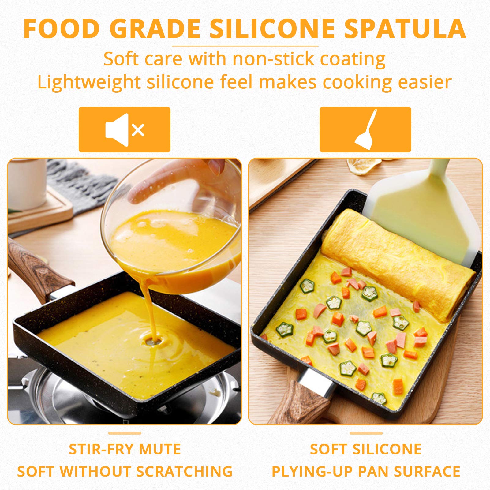 KUFUNG Silicone Spatula Wide Flexible Non-Stick Heat Resistant Kitchen Cooking Spoon – Safqqa Egypt
