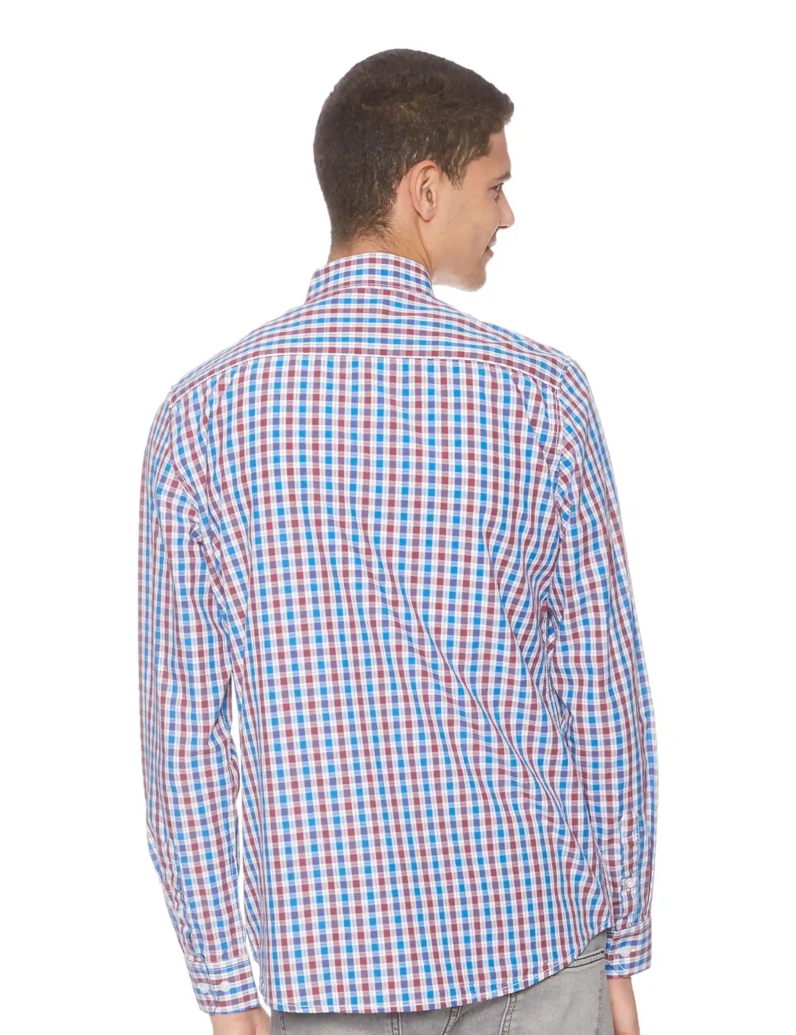 Town Team mens Cuba Checkered Long Sleeves Shirt Shirt - Safqqa Egypt