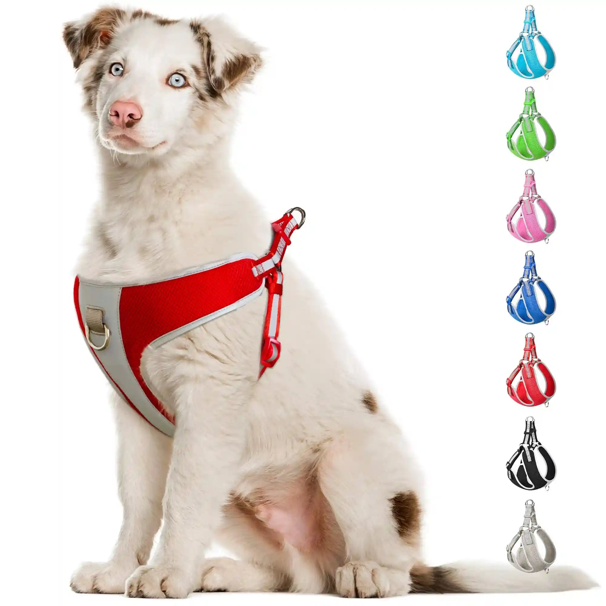Fida Step-in Dog Harness, Superior Reflective Puppy Vest Harness- All Weather Air Mesh, Adjustable Harness for Large Dogs (L, Red) - Safqqa Egypt