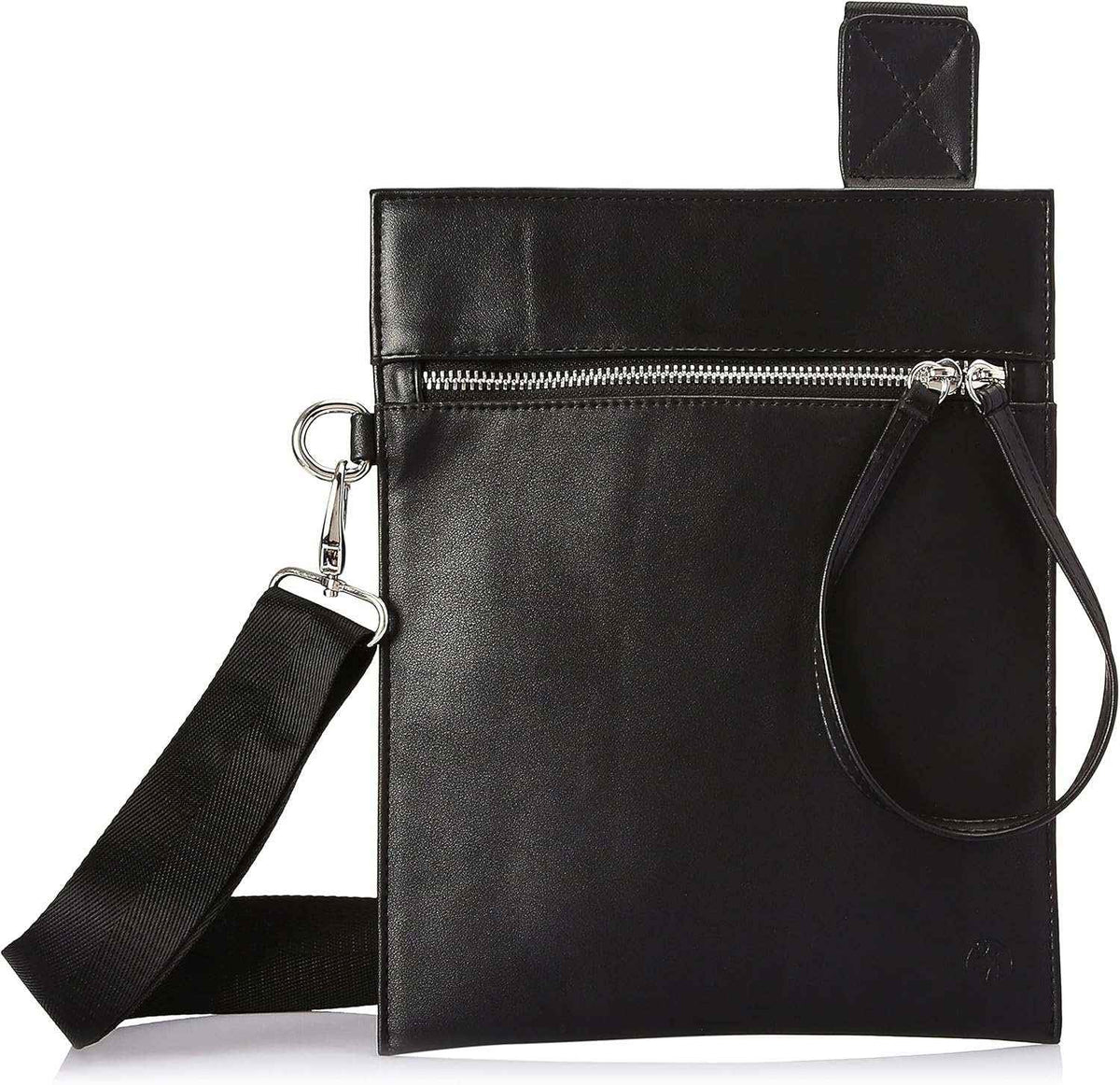 EDITORA 34 By Amr Diab Men's Crossbody Bag with Small Logo and Zipper - Black, One Size