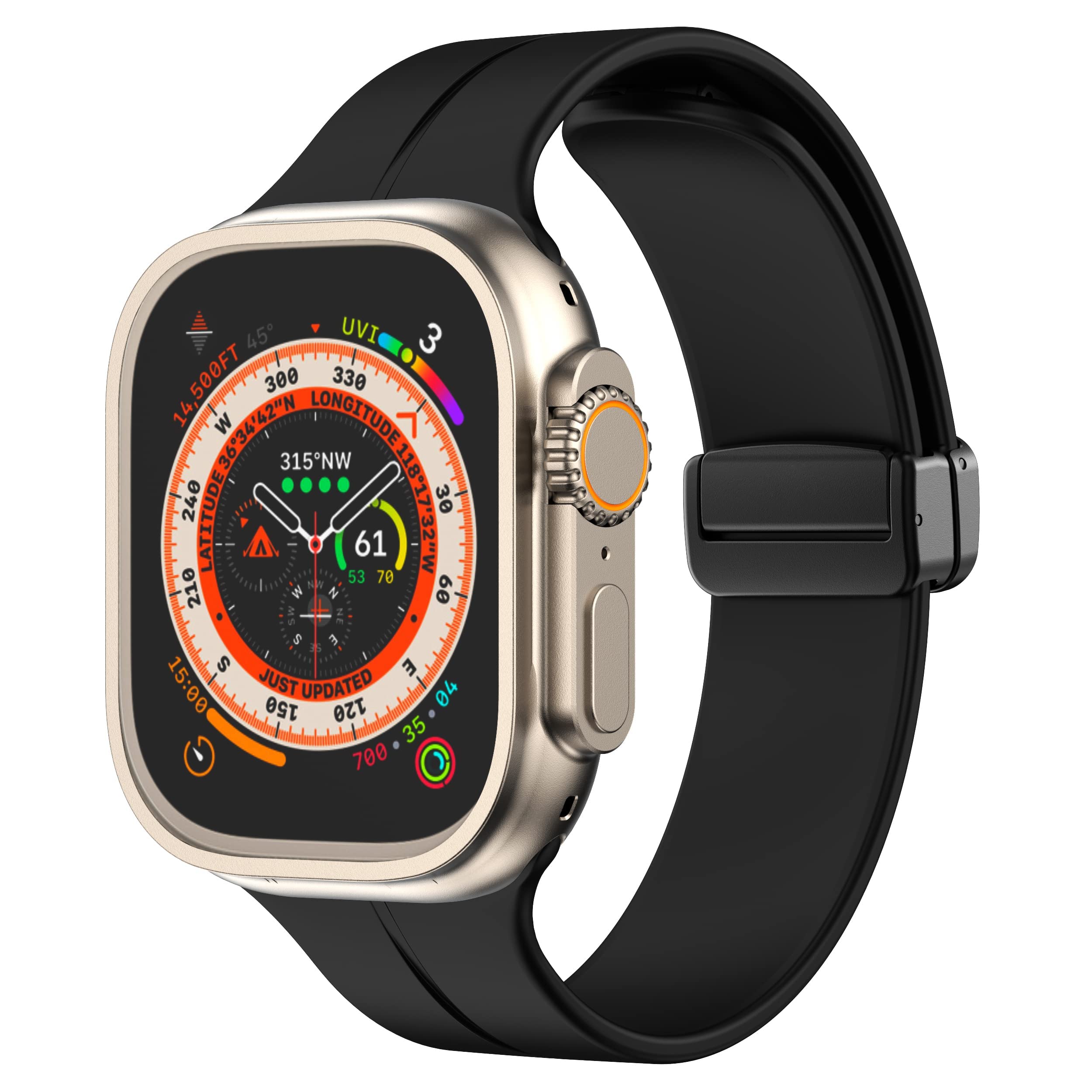 DL3 Mobilak Magnetic Silicone Strap for Apple Watch – Soft Sport Band Compatible with Ultra/Ultra 2 & Series 9 to 1 40MM, Men & Women