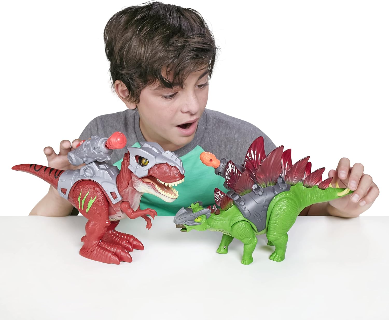 Robo Alive Zuru Dino Wars Walking T-Rex Toy with Epic Armor, Dino Blaster & Light-Up Features and Lifelike Roars