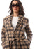 Andora Womens Patterned Comfy 36W24W30304 Wool Coat
