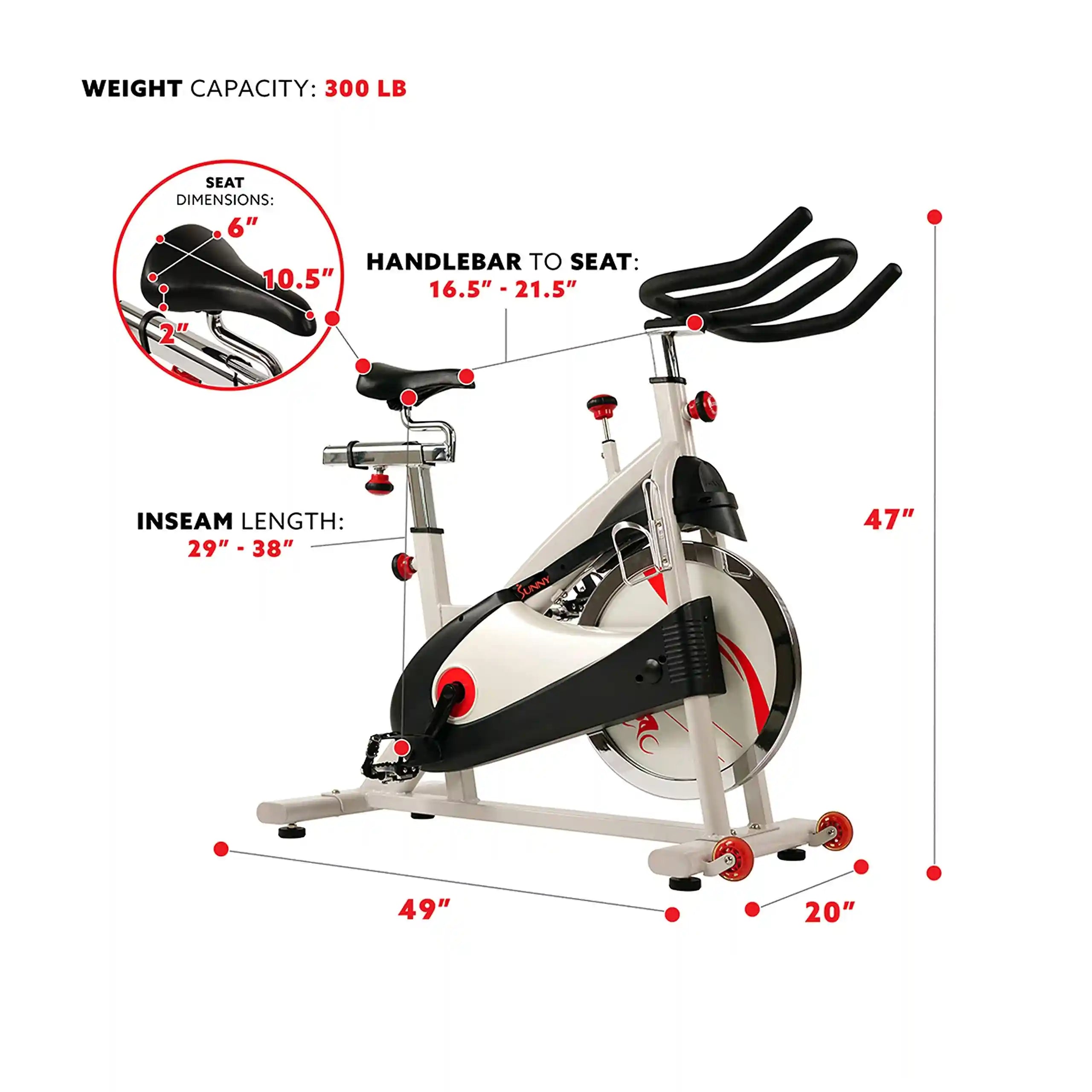 Sunny Health & Fitness - Indoor Cycling Exercise Bike with Clip-In Pedals - SF-B1509/C