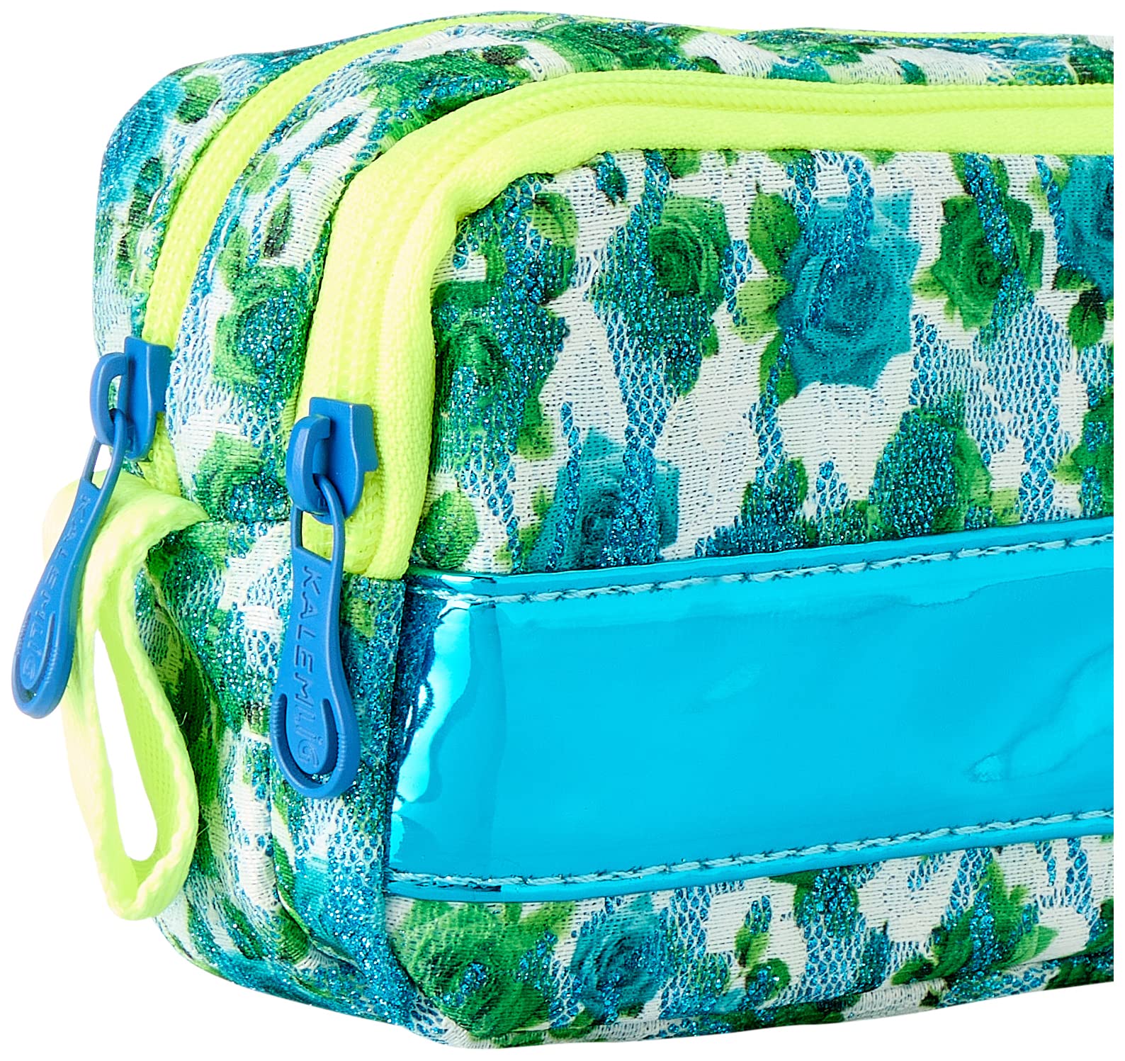 Floral Pattern Pencil Case with 2 Zippers