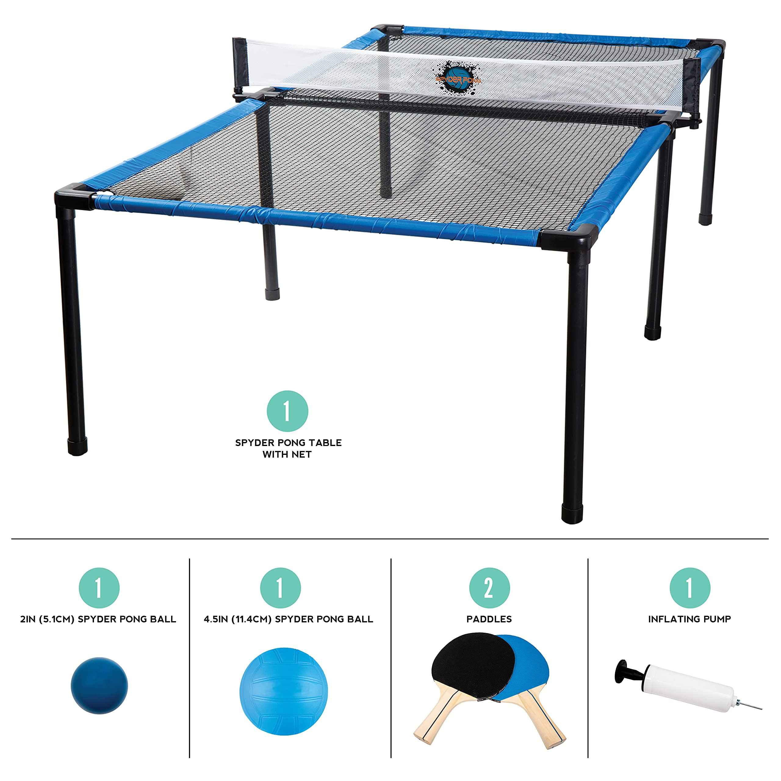 Franklin Sports Spyder Pong Tennis - Table Tennis, Volleyball And 4-Square Outdoor Game Indoor Or For Kids Includes Net, Table, Paddles Ball – Safqqa Egypt