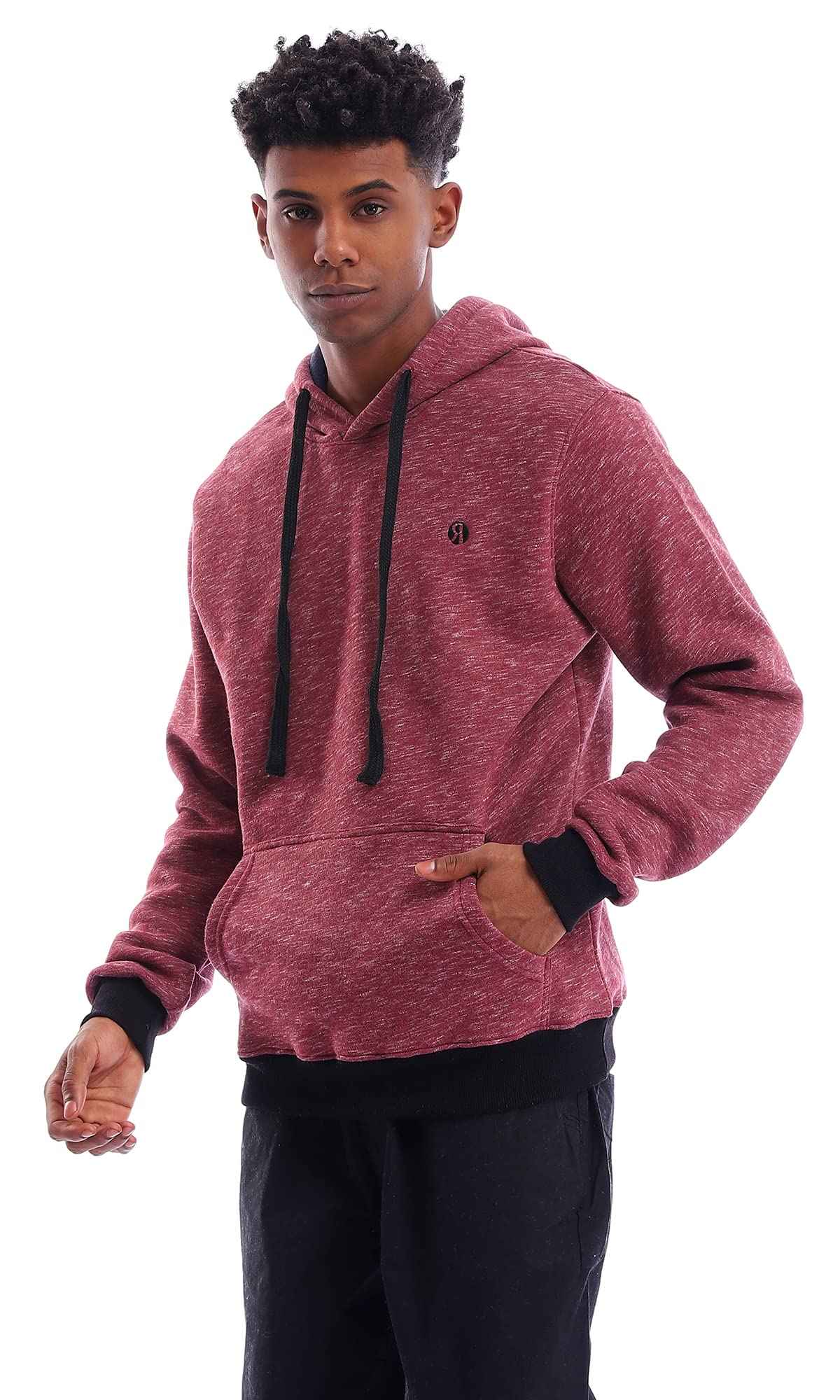 Ravin mens Ravin 96047 Slip On Heather Burgundy Hooded Neck Hoodie Sweatshirt