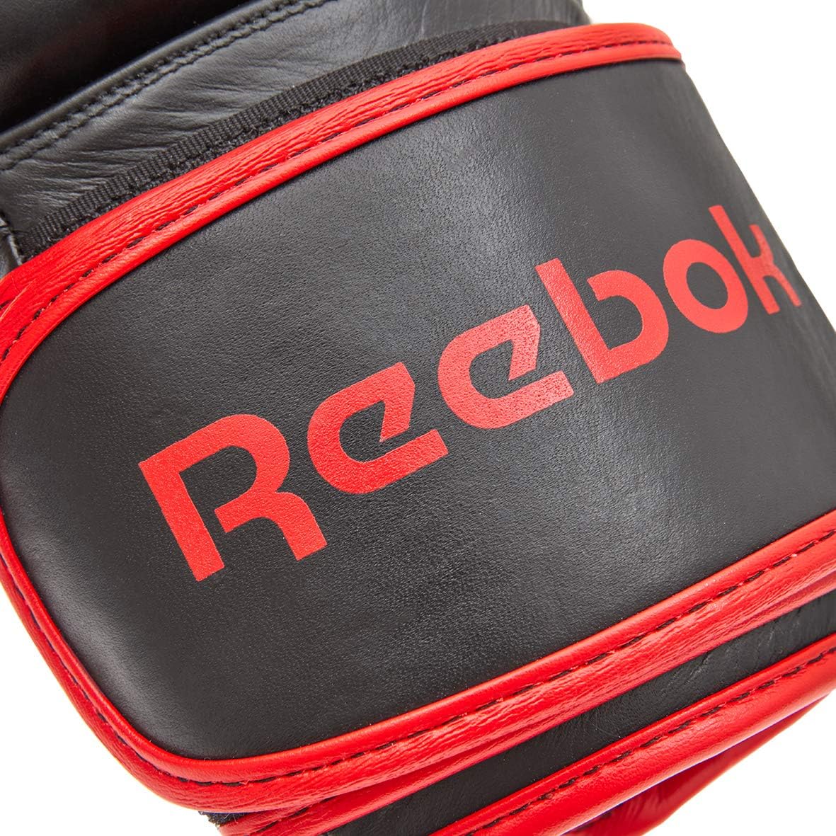 Leather Boxing Gloves - 14oz Black/Red