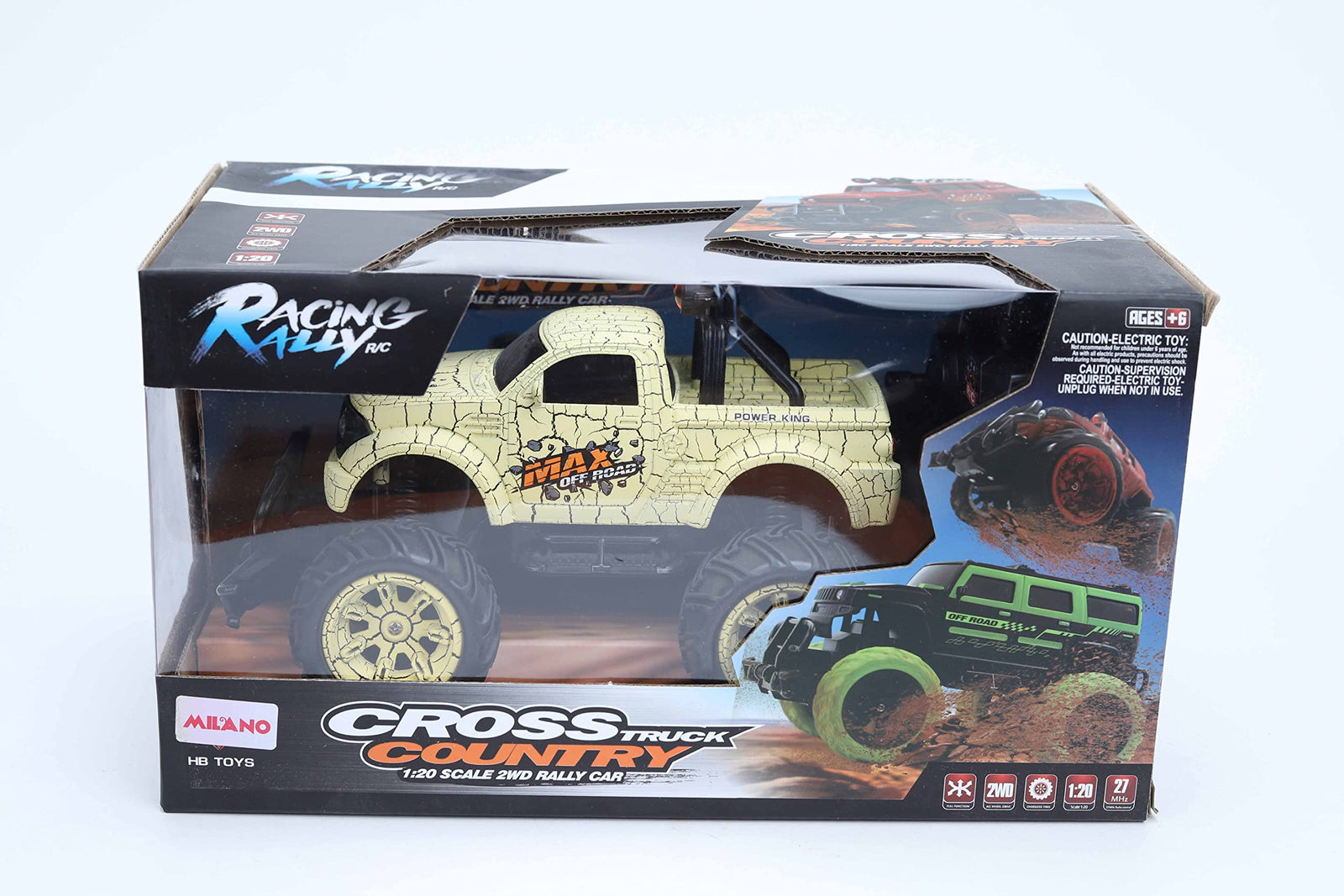 Pickup car cross country - pickup racing rally truck- with remote control, white * black