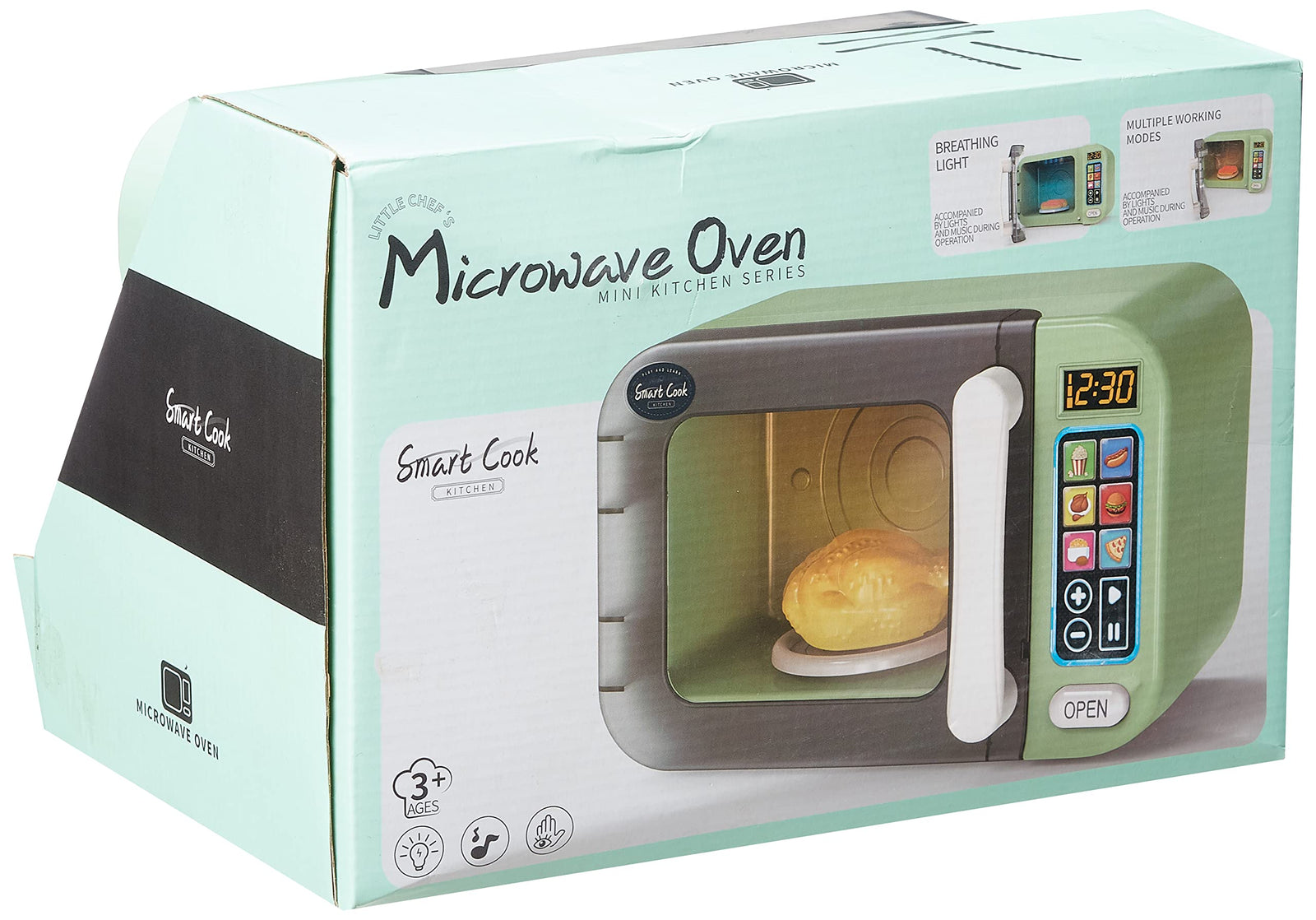 LITTLE CHEF MICROWAVE OVEN LIGHT - SOUND - EYE MINI KITCHEN SERIES 2 PCS-Have Scratches