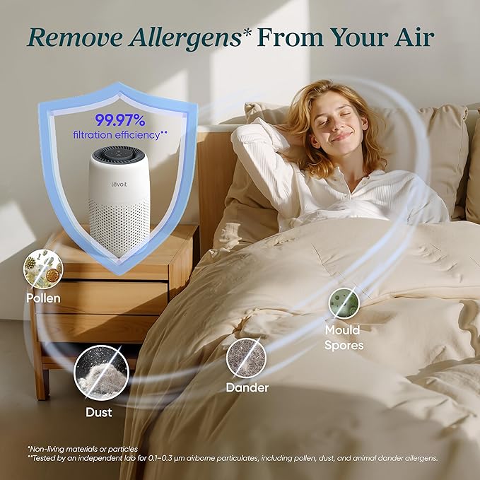 LEVOIT Air Purifier for Bedroom Home White 3-in-1 Filter – Safqqa Egypt