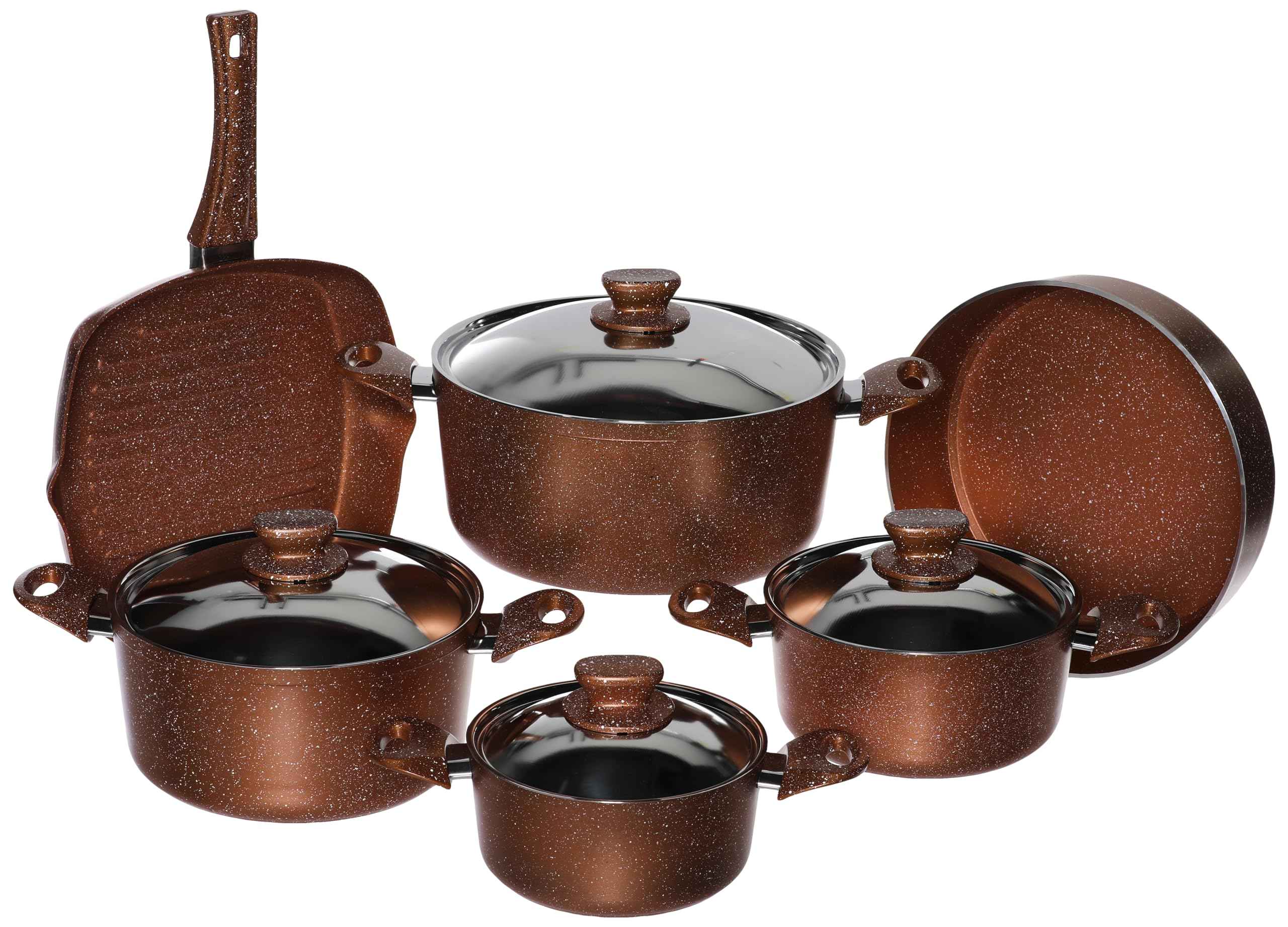 El Maleka Primero Granite Pot  Set, 10 Pieces