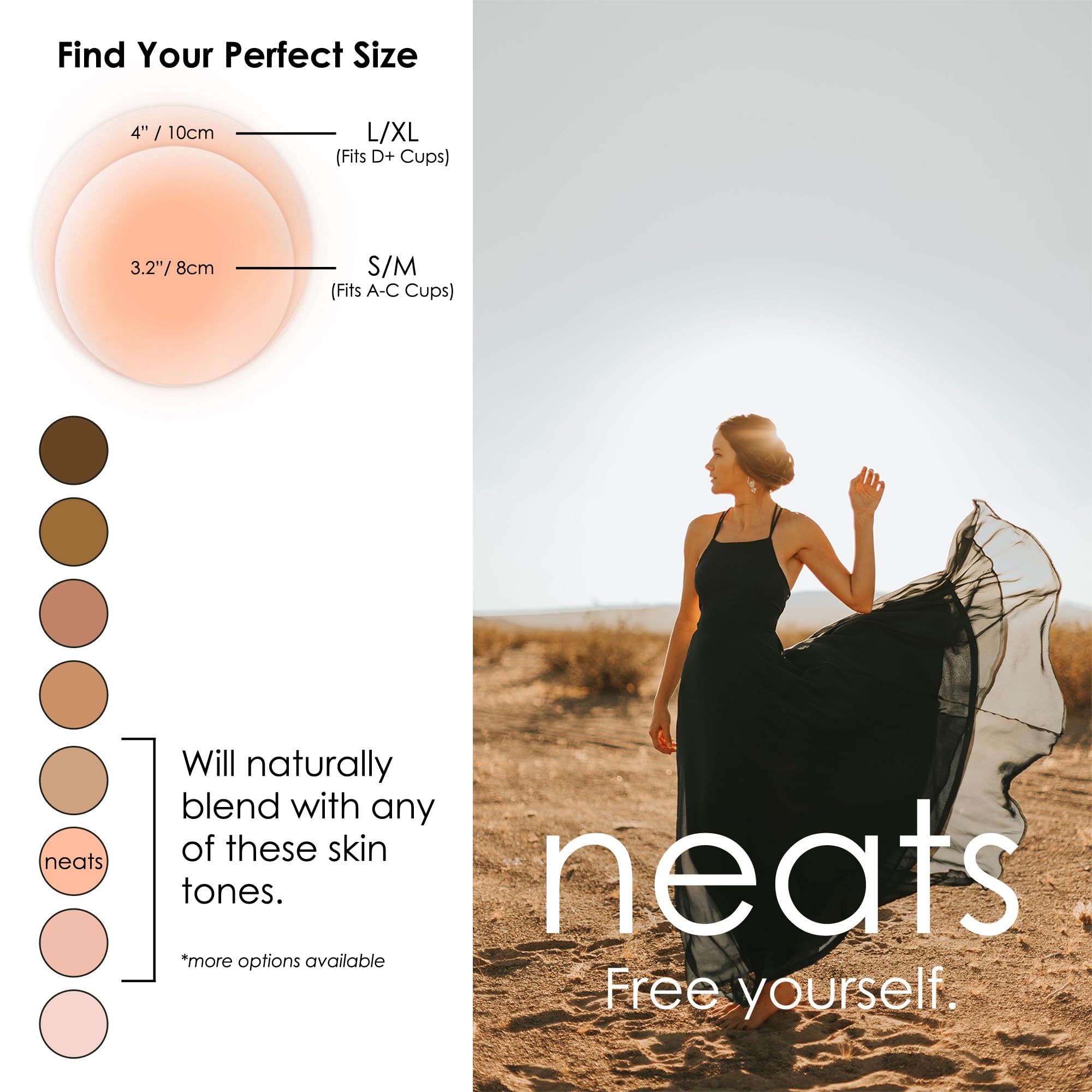 NEATS Nipple Covers Tepelcovers Voor Vrouwen Herbruikbare Hypoallergene Zelfklevende Silicone Pasties