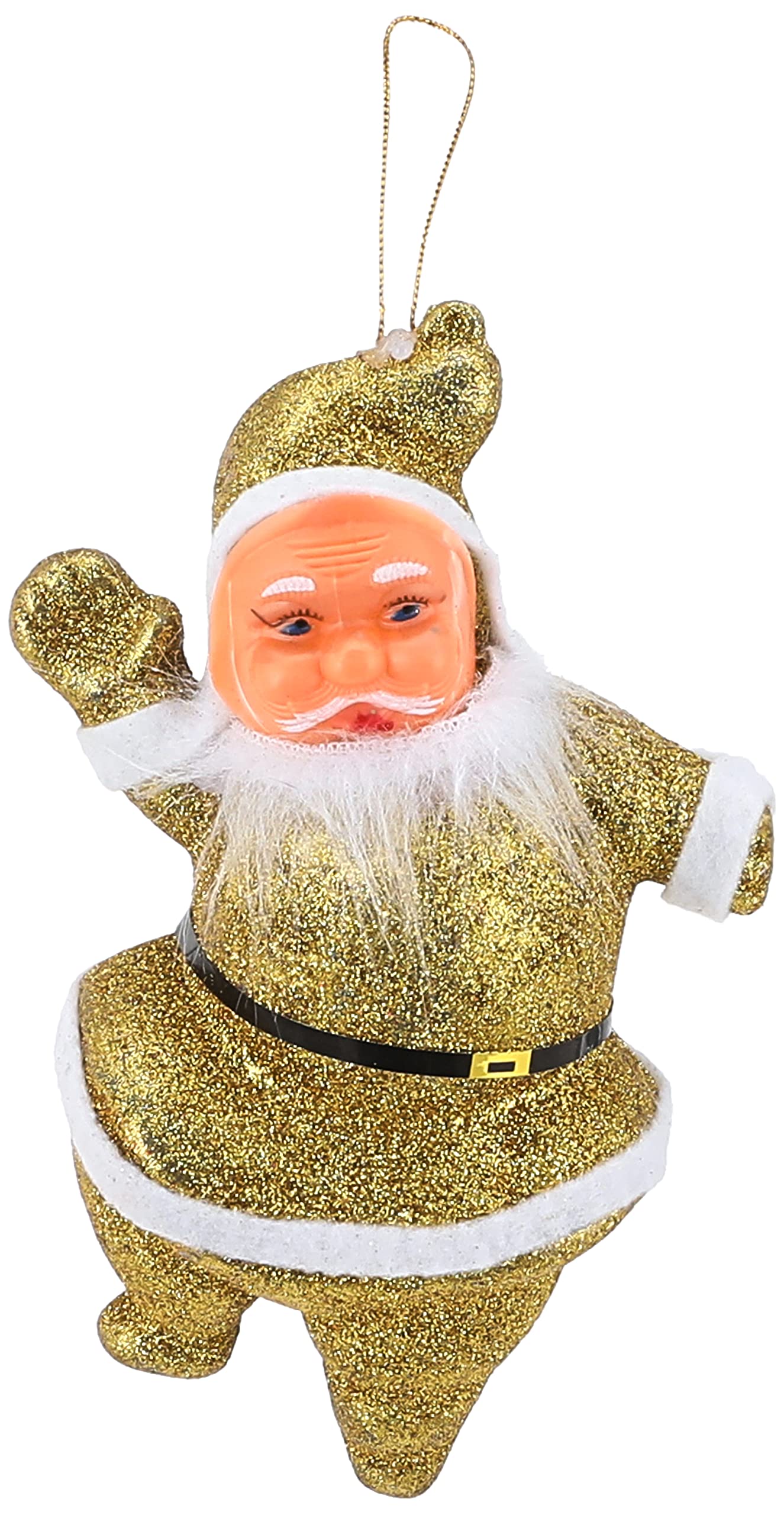 Glitter Santa For Christmas Decorations - Gold