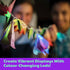 4M KidzMaker Origami Flower Lights Craft Kit – DIY Flower Paper Light String Art with 10 Color‑Changing LED Bulbs + 15 Origami Sheets,