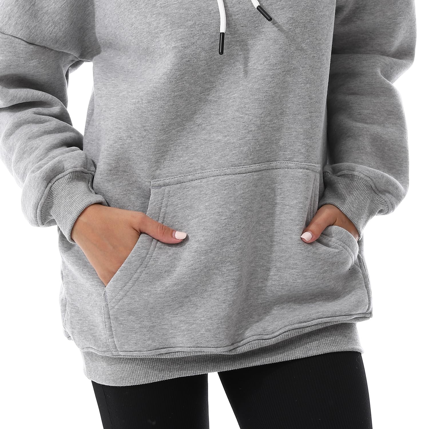 سويت شيرت بغطاء للرأس من الصوف سهل الارتداء بمقاس كبير للنساء اندورا