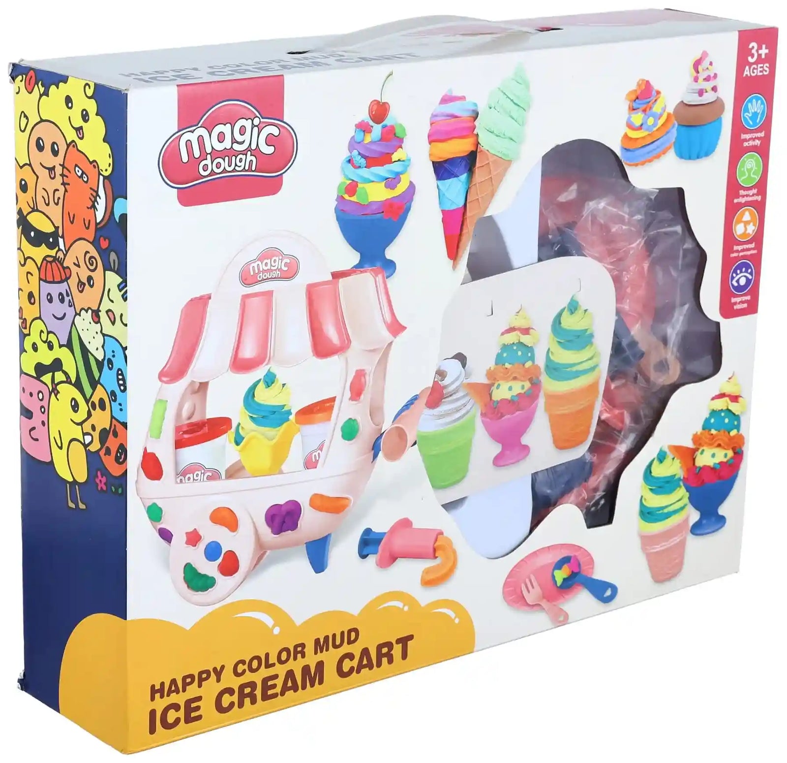 Magic Dough Happy Color Mud Ice Cream Cart With Clay Collection And Tools - - Safqqa Egypt