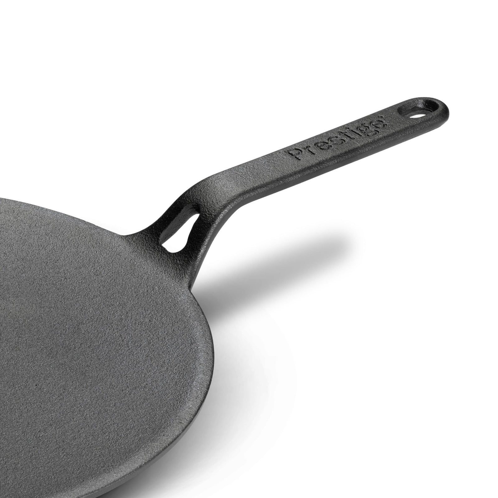 Prestige Cast Iron Curved Tawa 26 cm | Induction Base Tawa Pan for Roti/Chapati/Dosa with Stick Handle | Pre-Seasoned Cookware | PR48884