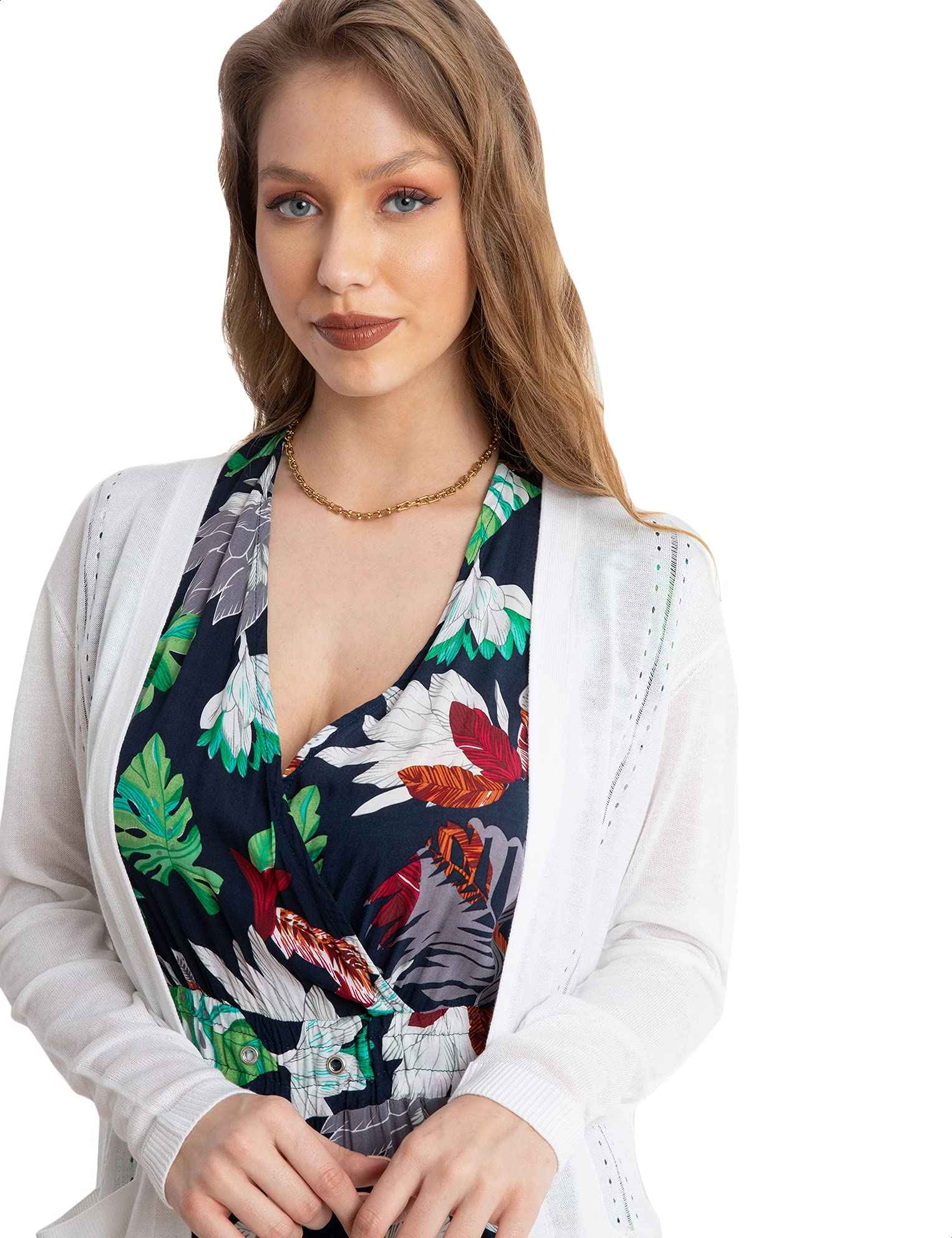 Dalydress Dare Plain Side Pockets Long Sleeves Open Front Cardigan for Women - Safqqa Egypt