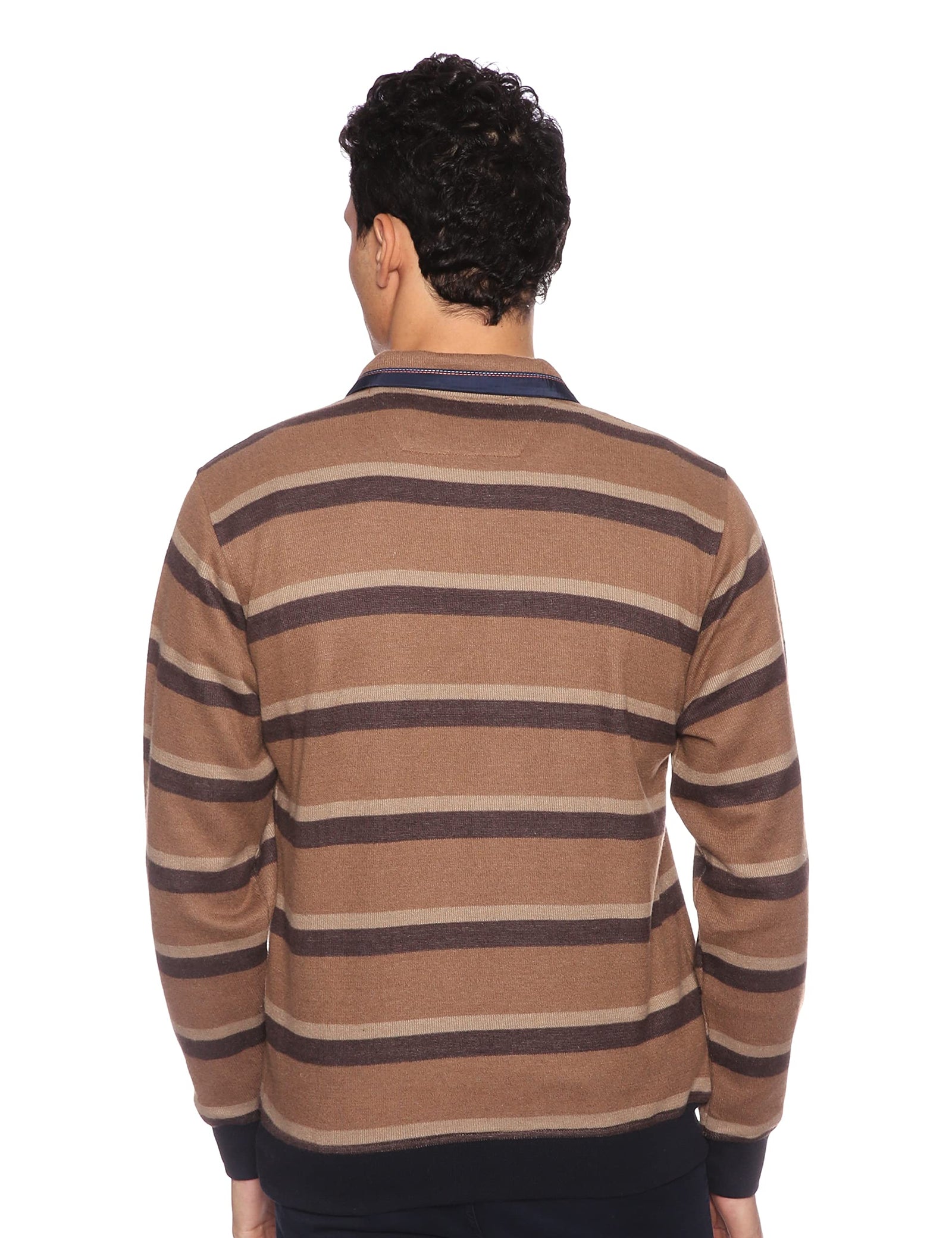 Bardis Wear men`s Sweatshirt , striped Beige and Brown ,M