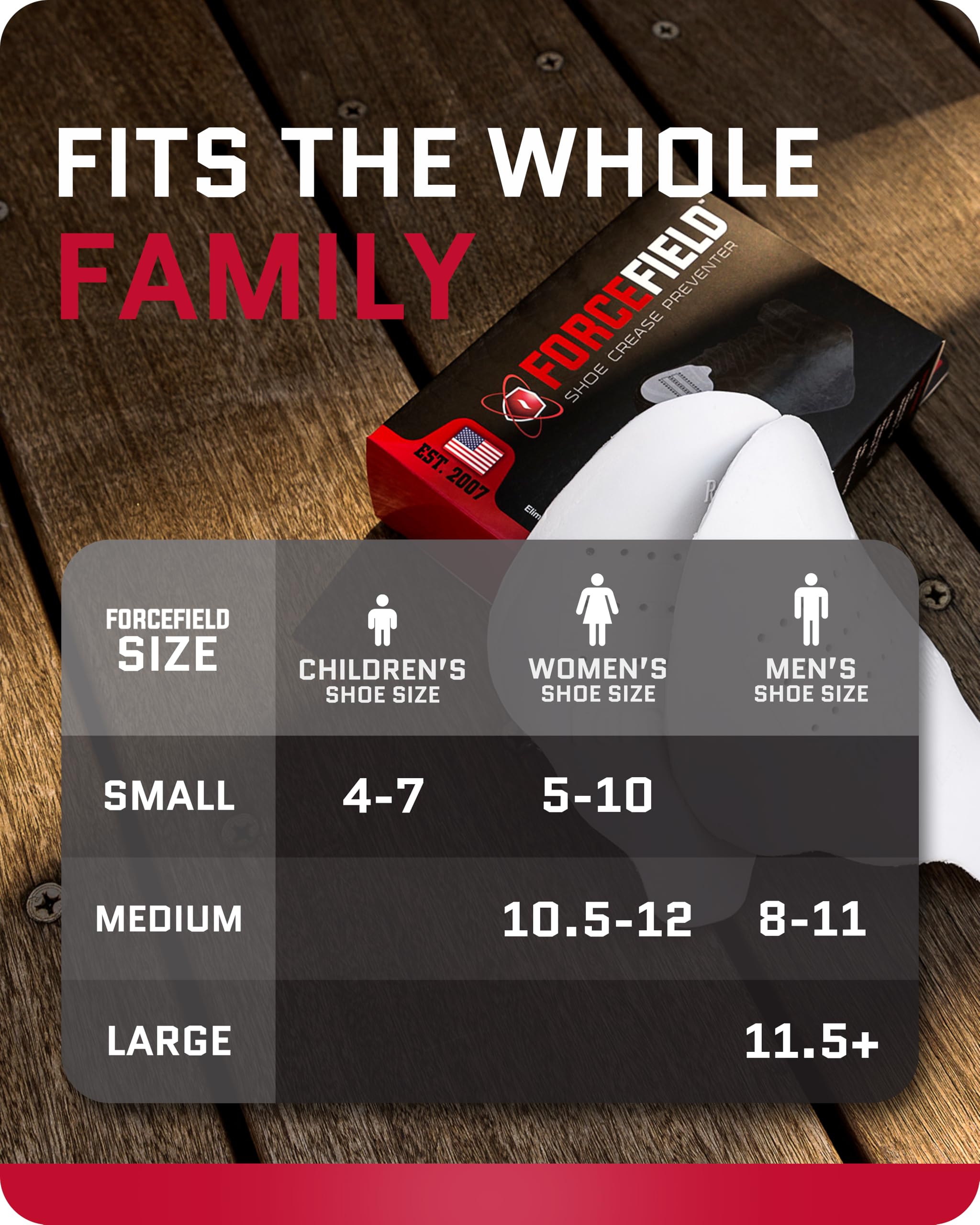 واقي مقدمة الحذاء من فورس فيلدز مصمم لحماية الحذاء من التجاعيد والانثناءات التي تظهر في منطقة الأصابع، مما يساعد على الحفاظ على مظهر الحذاء وكأنه جديد. مصنوع من خامات مرنة وقوية