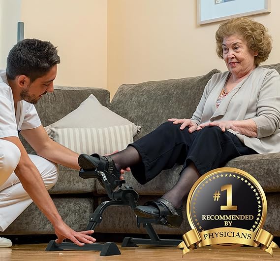 Vaunn Desk Bike Pedal Exerciser with Electronic Display for Indoor Physical Therapy