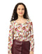 Splash Womens Blouses Long SLeeves Patterned Cropped Top for Women