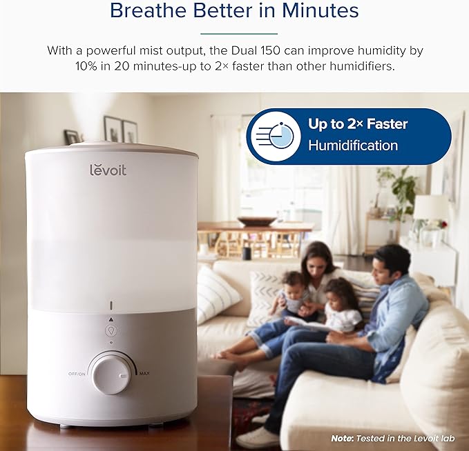 LEVOIT Cool Mist Humidifier 3L White with Night Light